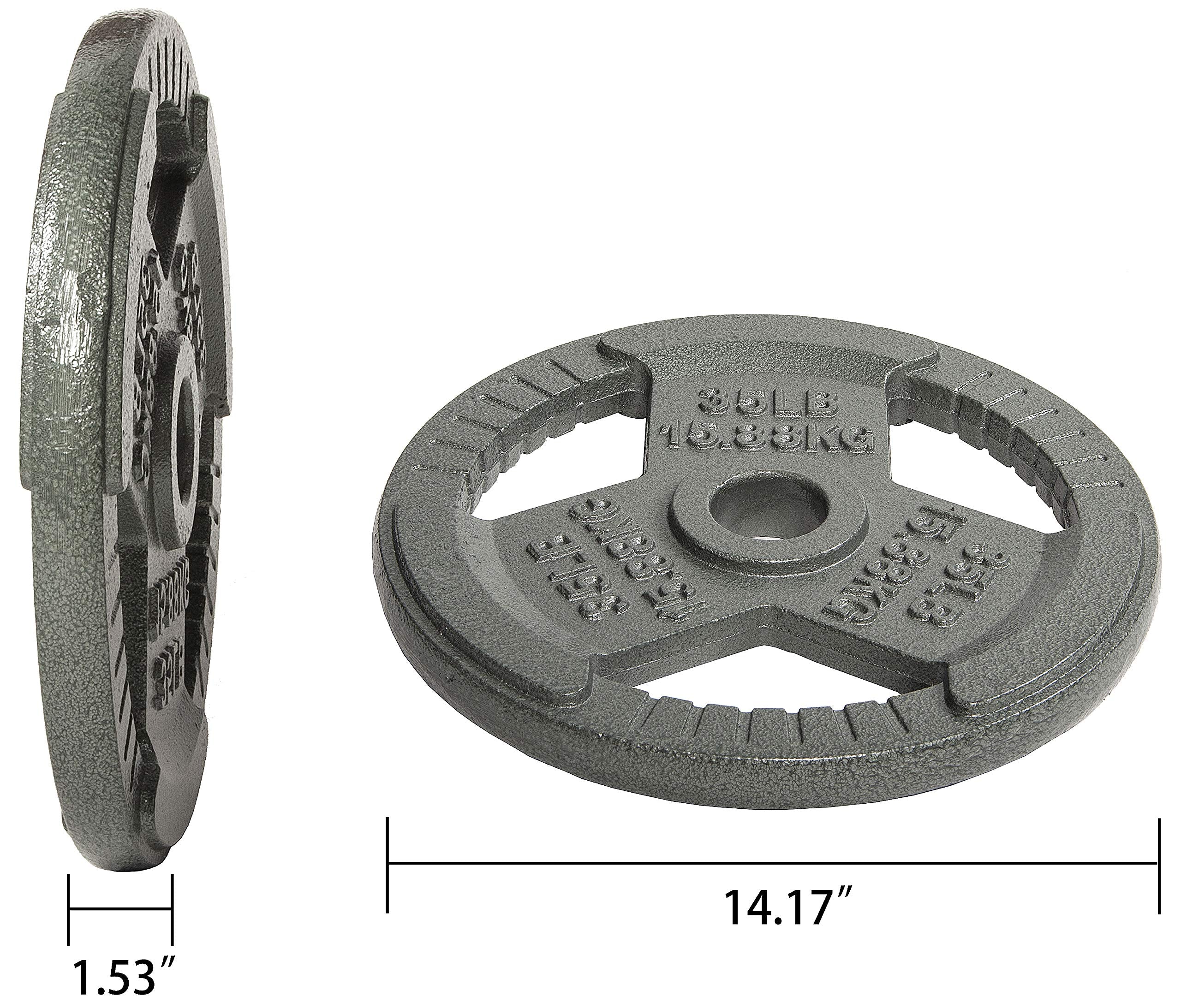 Fitvids Cast Iron Plate Weight Plate For Strength Training And Weightlifting, 2-Inch Center, 35Lb (Set Of 2)