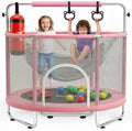Hurtle 55 Trampoline for Kids with Safety Enclosure - 440lbs Capacity Indoor/Outdoor Toddler Trampoline with Adjustable Gymnasti