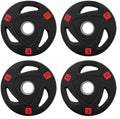 Fitvids Olympic Cast Iron 2-Inch Weight Plate for Strength Training & Weightlifting, Rubber Coate Style, 10lbs (Set of 4)