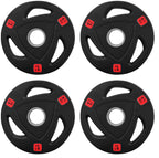 Fitvids Olympic Cast Iron 2-Inch Weight Plate for Strength Training & Weightlifting, Rubber Coate Style, 10lbs (Set of 4)