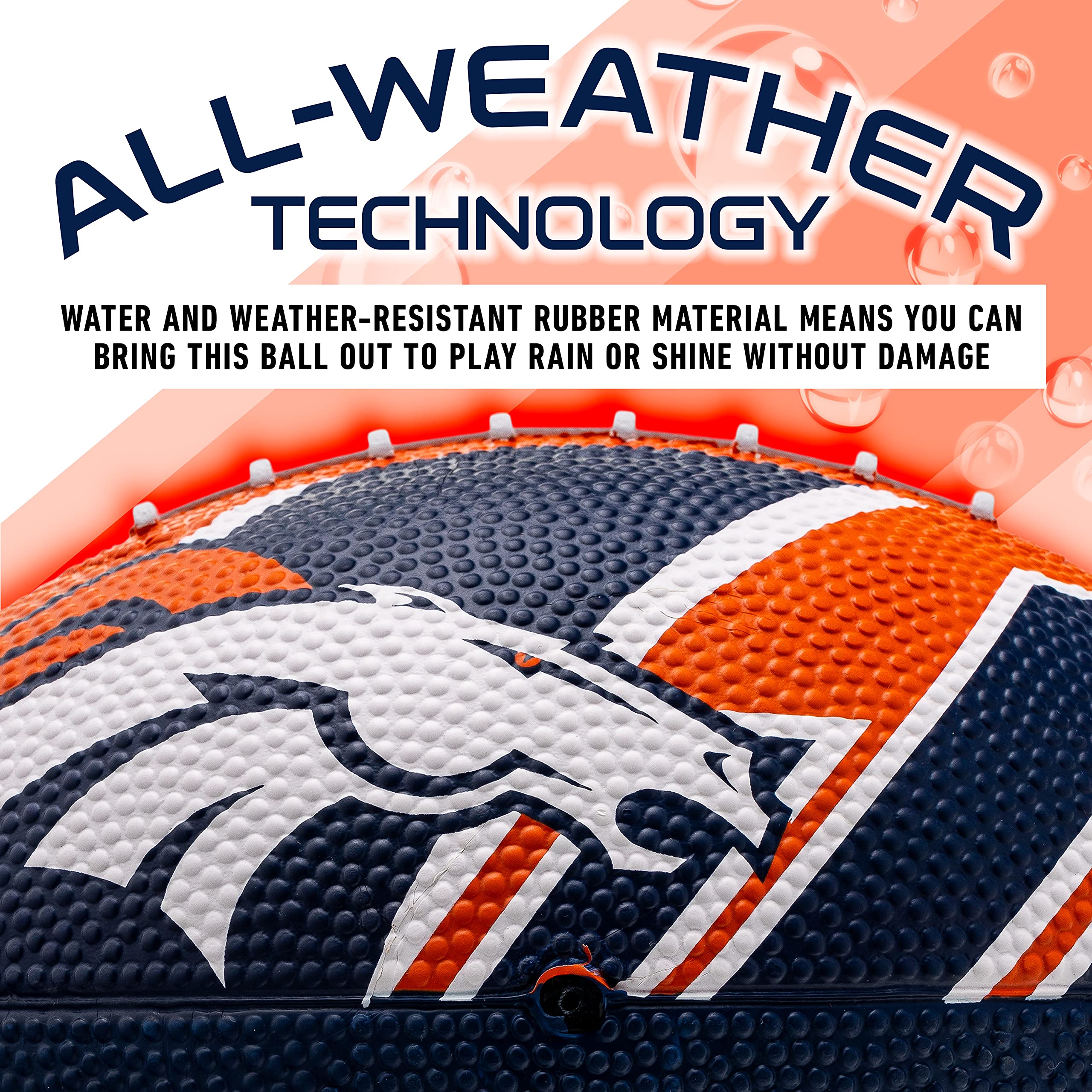 Franklin Sports Nfl Denver Broncos Football - Youth Football - Mini 8.5'' Rubber Football - Perfect For Kids - Team Logos And Co