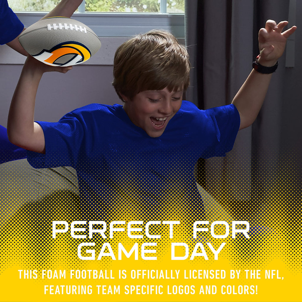 Franklin Sports Nfl Los Angeles Rams Football - Kids Foam Football - Soft Football - Mini Size - Perfect For Gameday - 8.5'' 3D