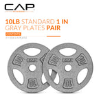 Cap Barbell Standard 1-Inch Grip Weight Plates 10 Lbs Gray, Pack (X2) (Rwpis-010A)