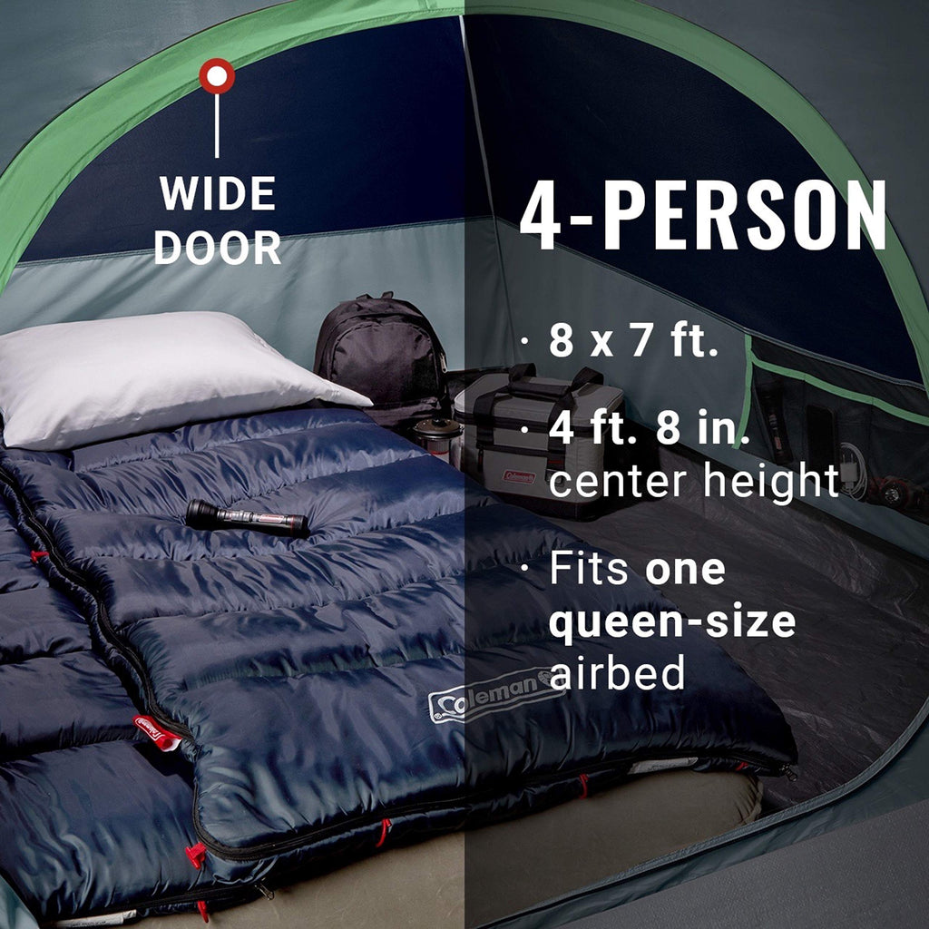 Coleman Skydome Camping Tent With 5 Minute Setup, 2/4/6/8 Person Weatherproof Tent With Rainfly & Carry Bag, 20% More Headroom T