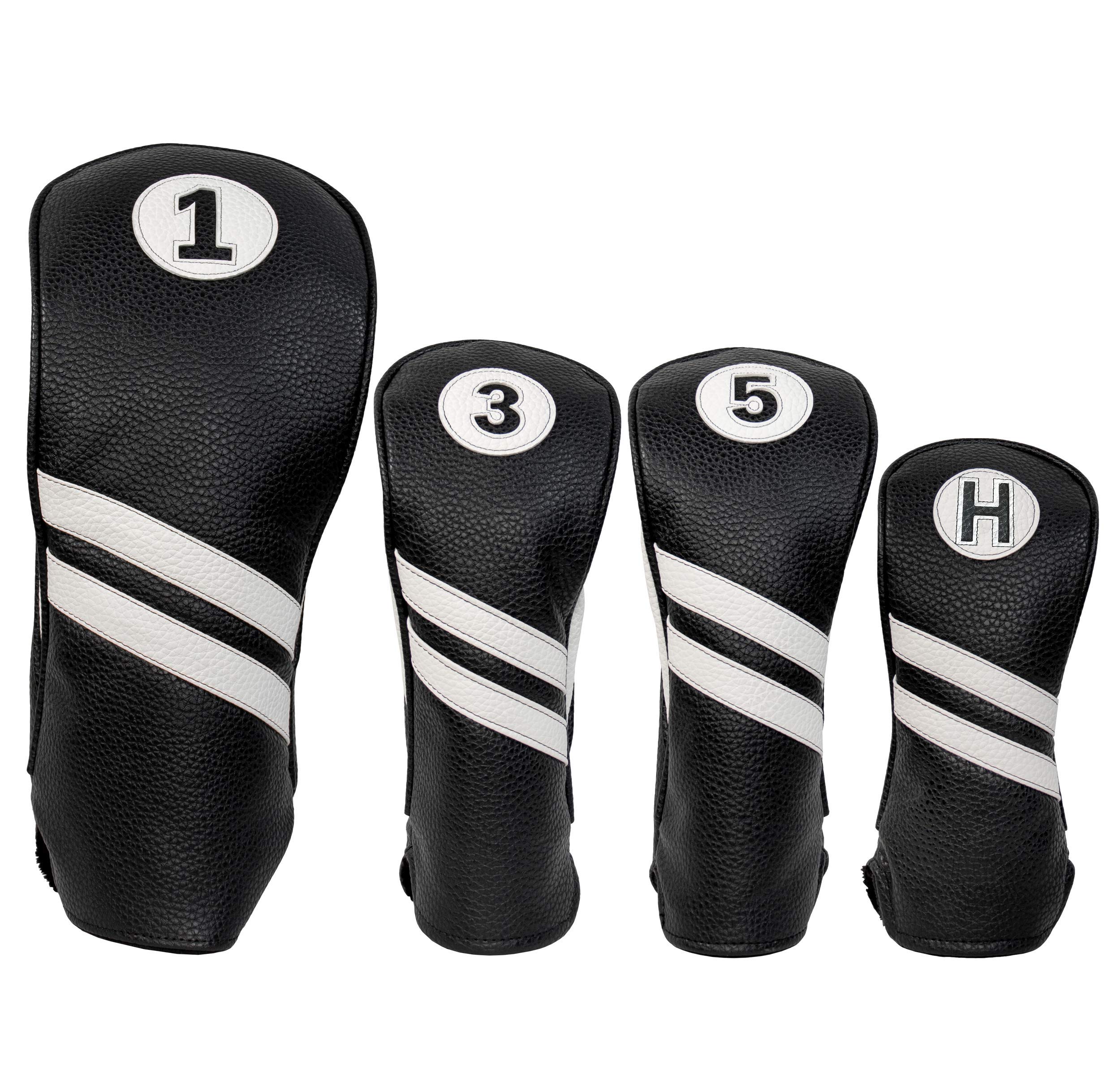 Proactive Sports Vintage Golf Club Head Covers For Driver, Fairway Woods, And Hybrid (1,3,5,H) | Headcovers Fit Up To 460Cc | Cl