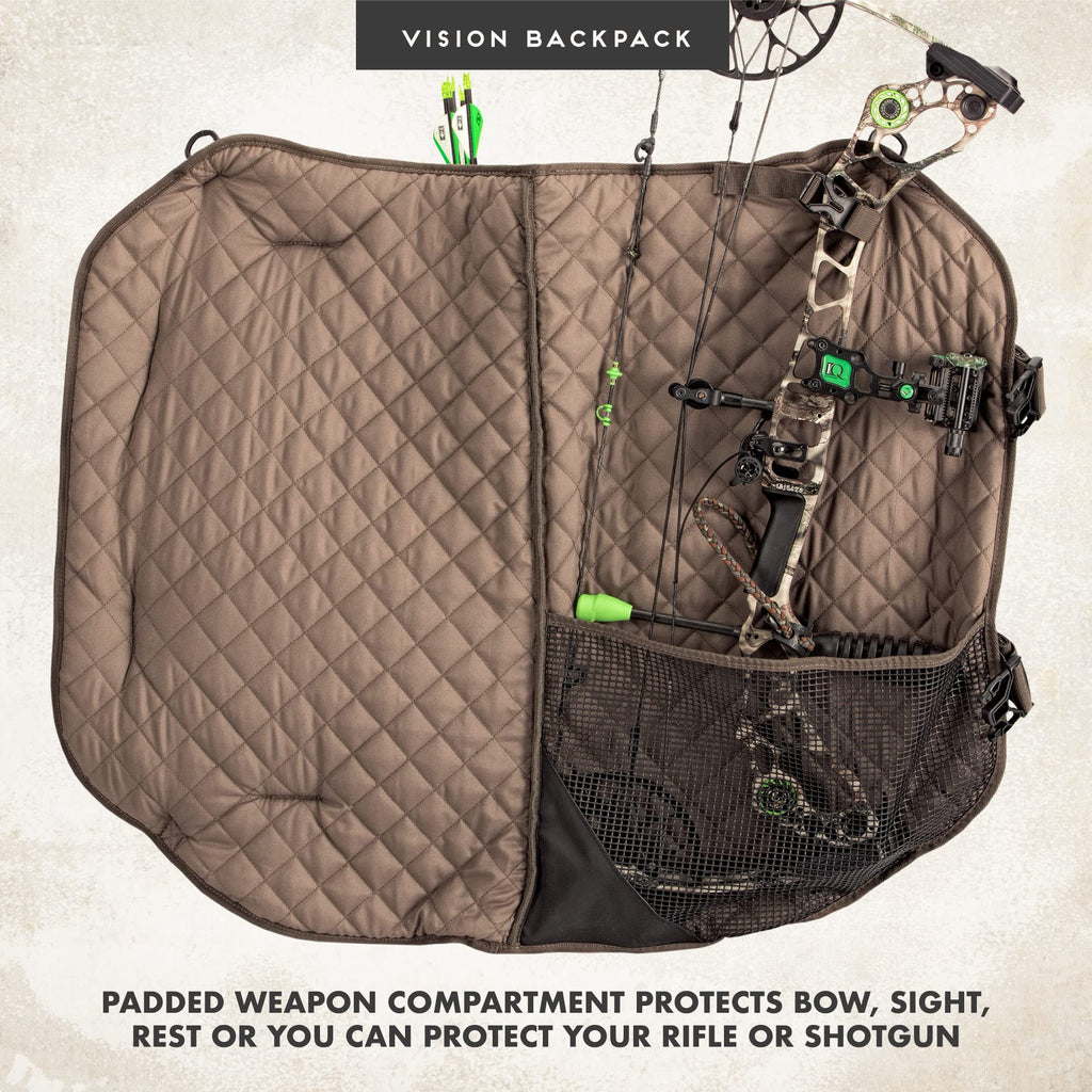 Insights Hunting By Frogg Toggs - The Vision Bow Pack, Camouflaged Backpack, Solid Elements Brown