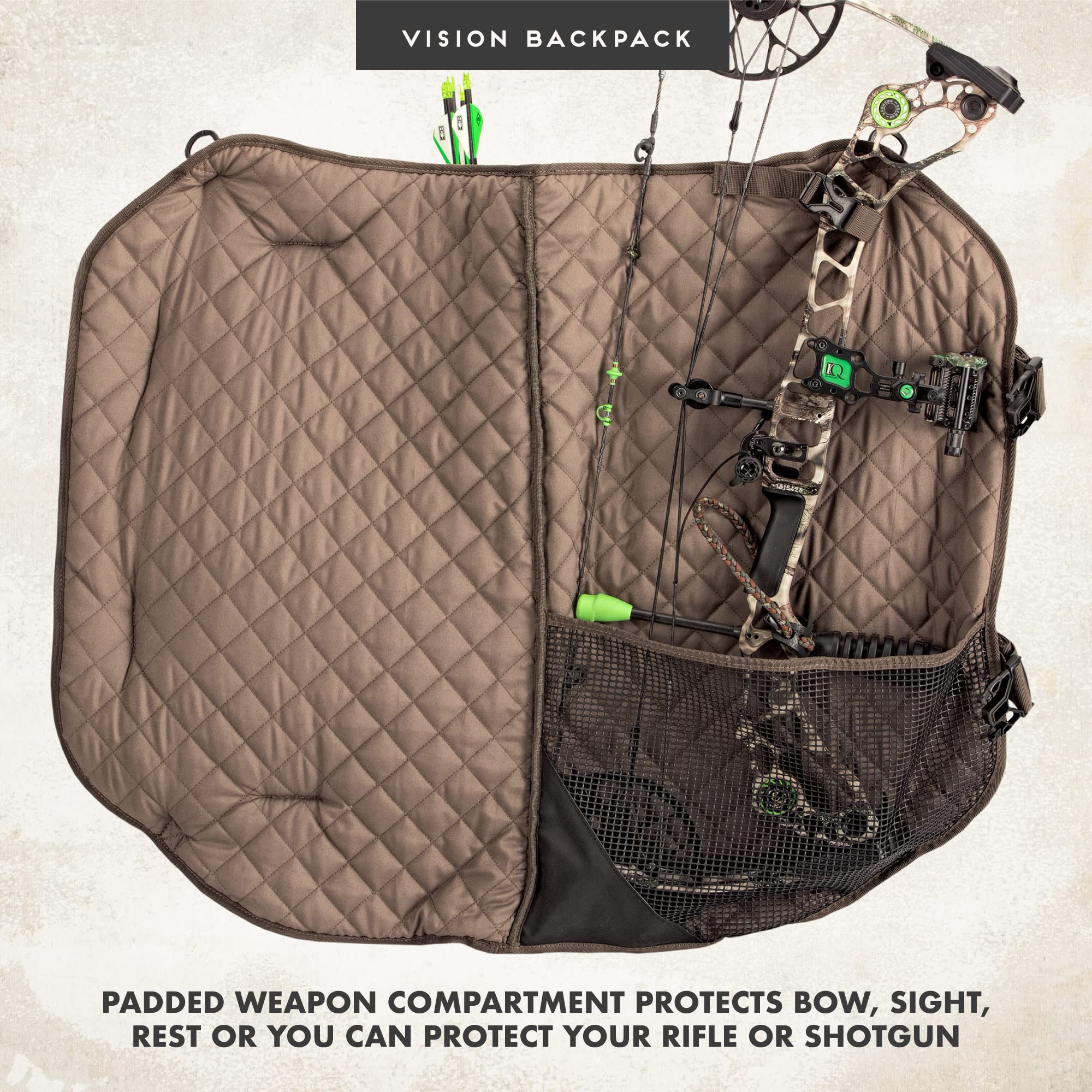Insights Hunting By Frogg Toggs - The Vision Bow Pack, Camouflaged Backpack, Solid Elements Brown