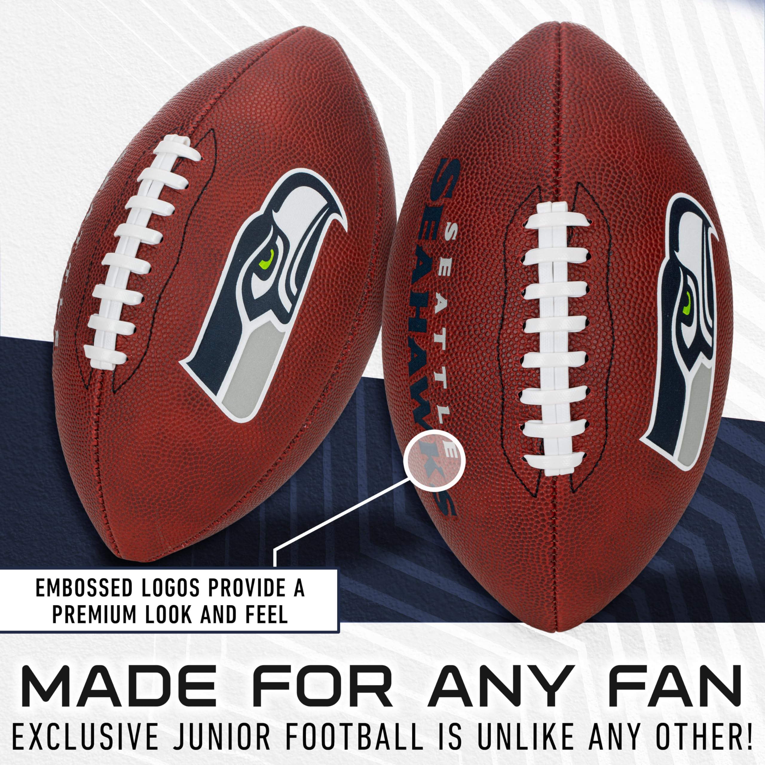 Franklin Sports Nfl Seattle Seahawks Football - Youth Junior Size Football For Kids - Official Nfl Team Logo + Colors Youth Ball