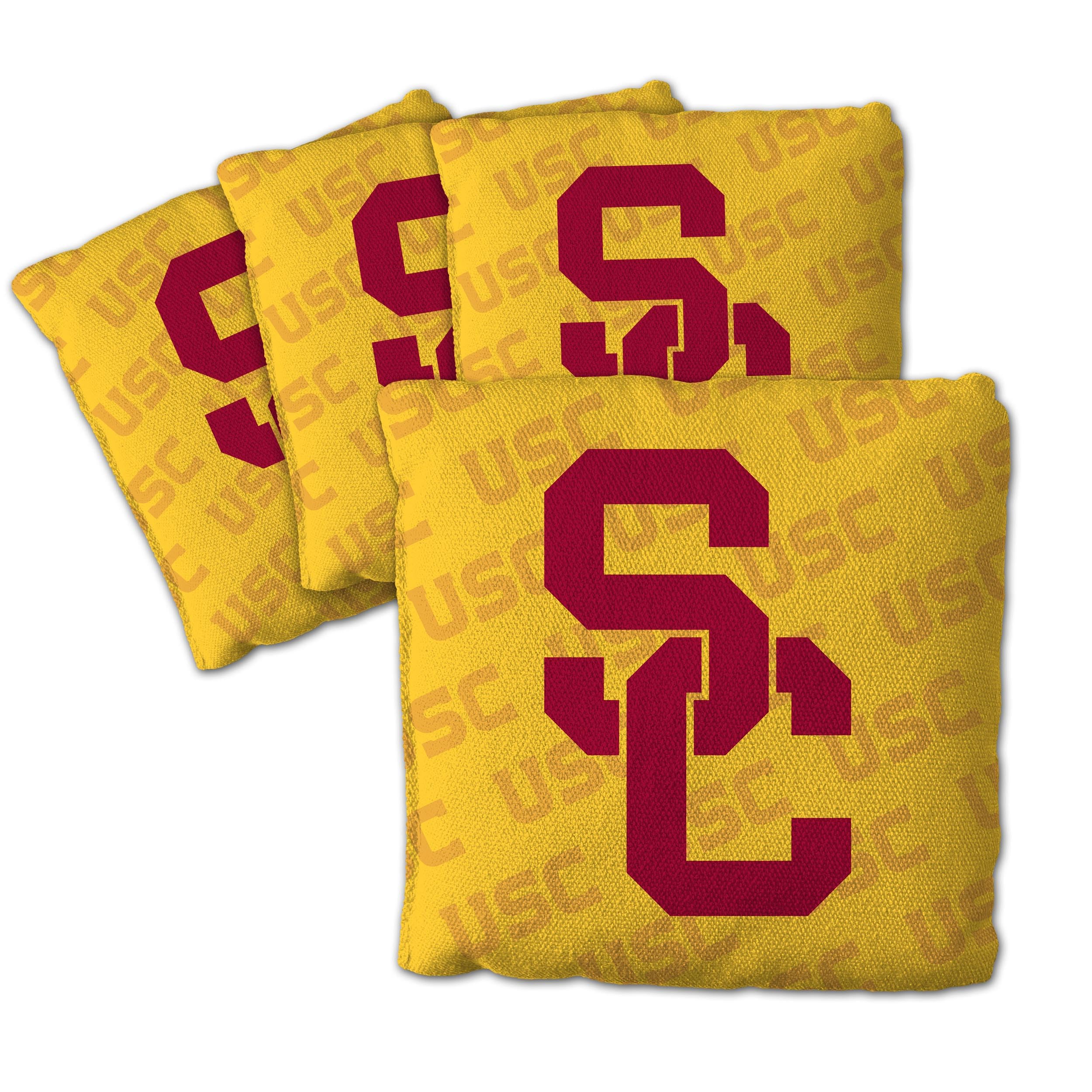 YouTheFan Officially-Licensed NCAA USC Trojans Set of 4 Cornhole Bags - All Weather Regulation 6    x 6    Size - 16oz Weight - 