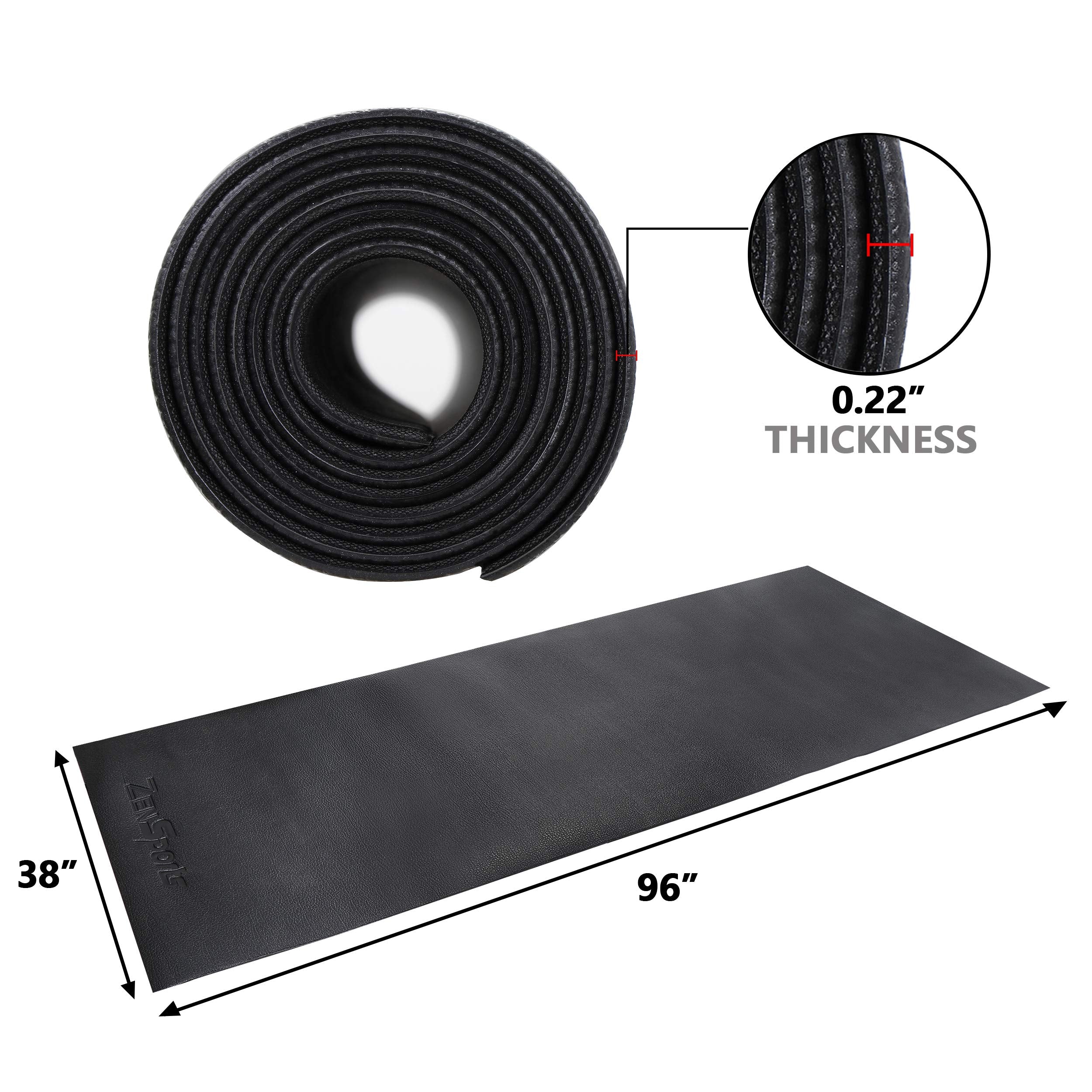 Zeny Exercise Equipment Mat Treadmill Mat 8X3 Ft Floor Mat High Density Fitness Gym Mat For Indoor Bike Cycling Mat,Jump Rope Ma