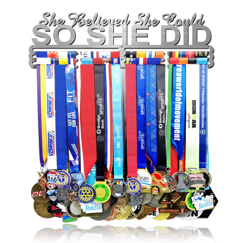 Lapetale Fashion Medal Hanger Holder Display Wall Rack Frame Shelf In 16'' Long-Medal Hanger Awards Ribbon Cheer,Gymnastics,Socc