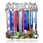 Lapetale Fashion Medal Hanger Holder Display Wall Rack Frame Shelf In 16'' Long-Medal Hanger Awards Ribbon Cheer,Gymnastics,Socc