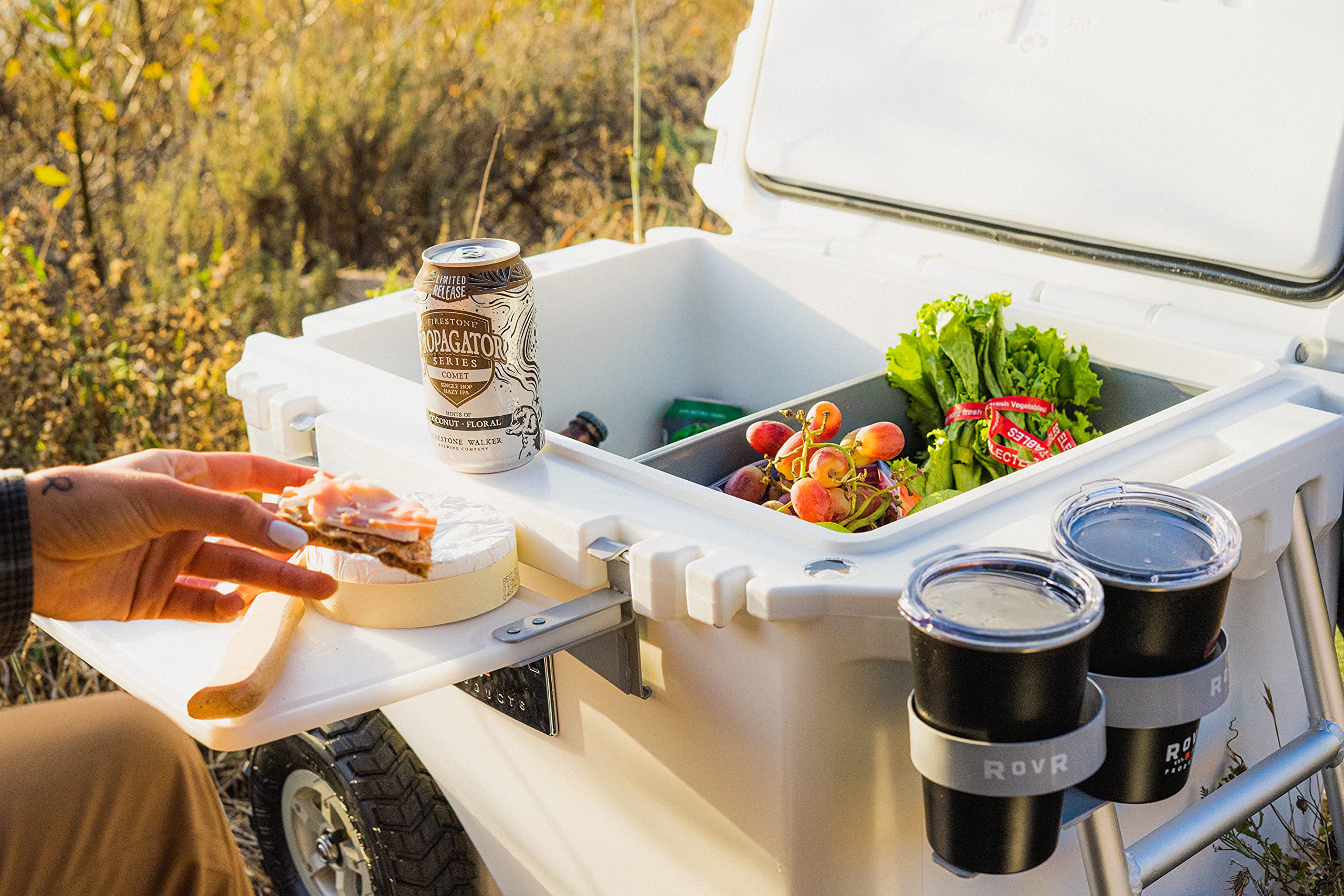 Rovr Accessories Essential Pack - Includes Dual Cup Holder, Prep Board, And Storage Bag - Compatible With Rollr 45, 60, 80 Wheel