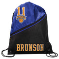 FOCO - NBA New York Knicks High End Diagonal Drawstring Backpack Gym Bag - Jalen Brunson #11