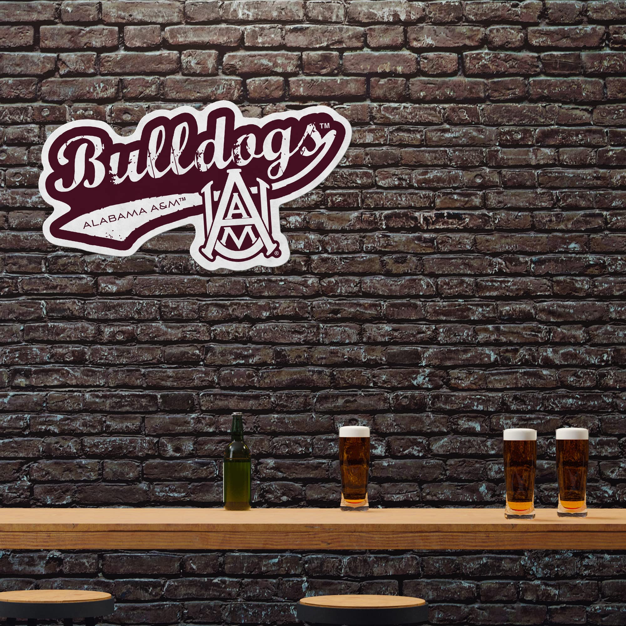 Rico Industries Ncaa Alabama A&M Bulldogs Distressed Shape Cut Pennant - Home And Living Room D  Cor - Soft Felt Ez To Hang