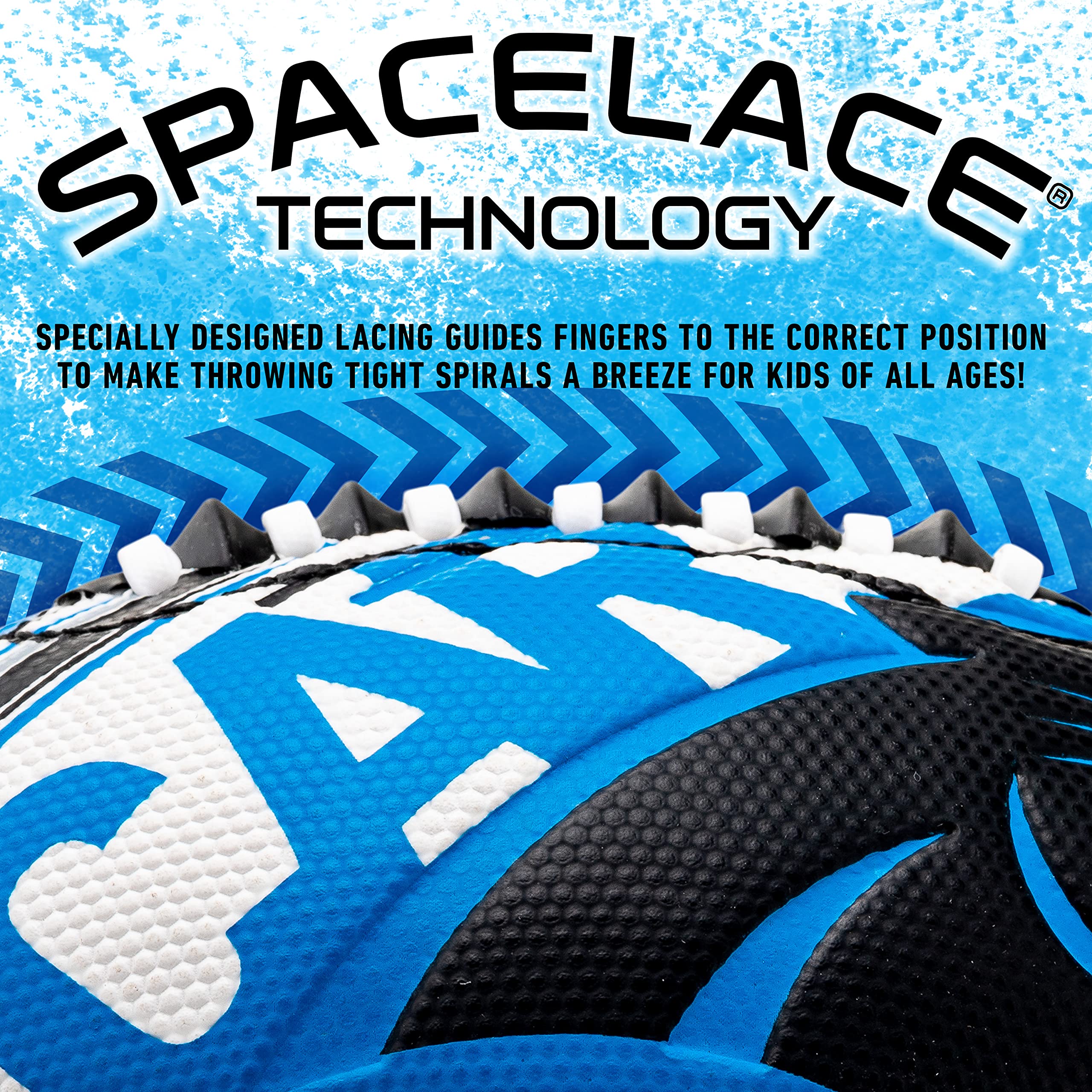 Franklin Sports Nfl Carolina Panthers Football - Youth Mini Football - 8.5'' Junior Size Ball - Spacelace Easy Grip Texture- Per