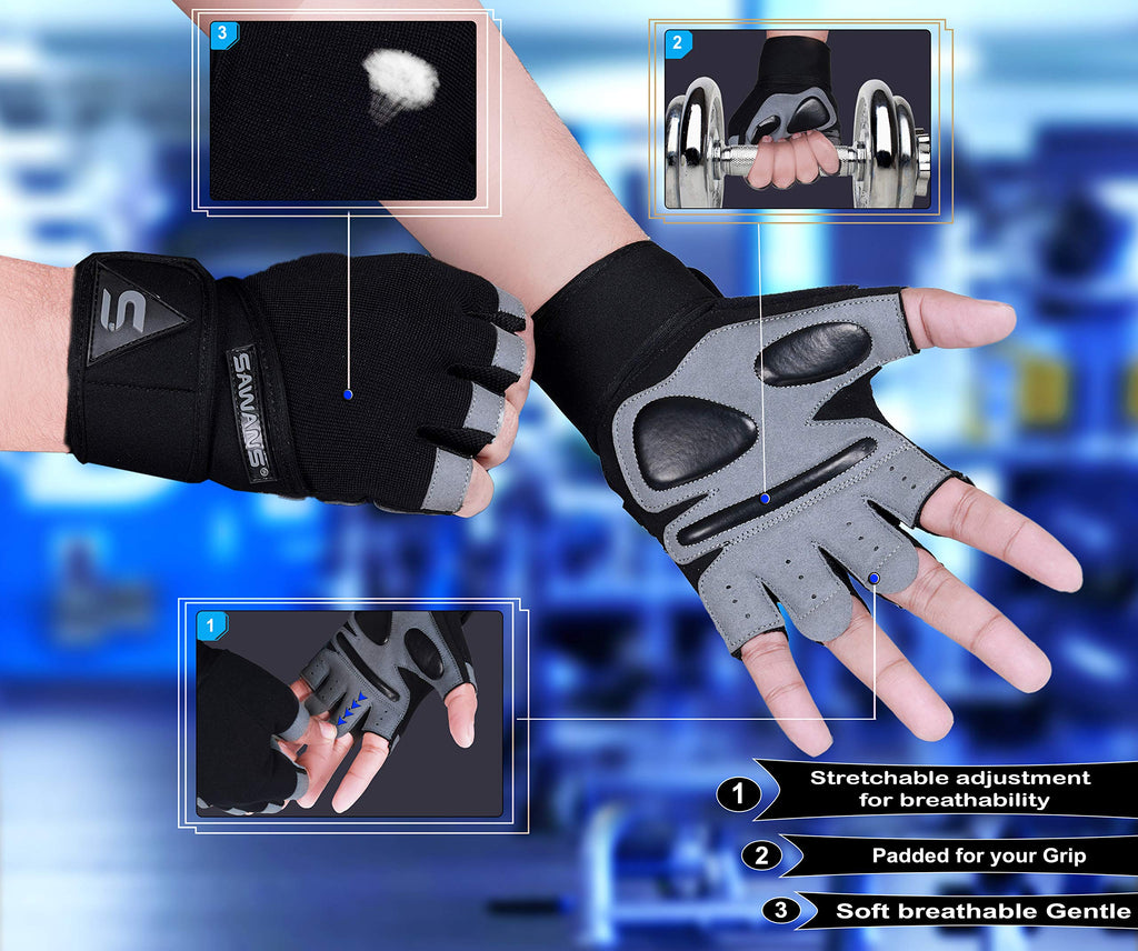 Fitness Workout Gloves Gym Weight Lifting Gloves For Men Women Breathable Gymnasium Wrist Support Padded Deadlifts Exercise Trai