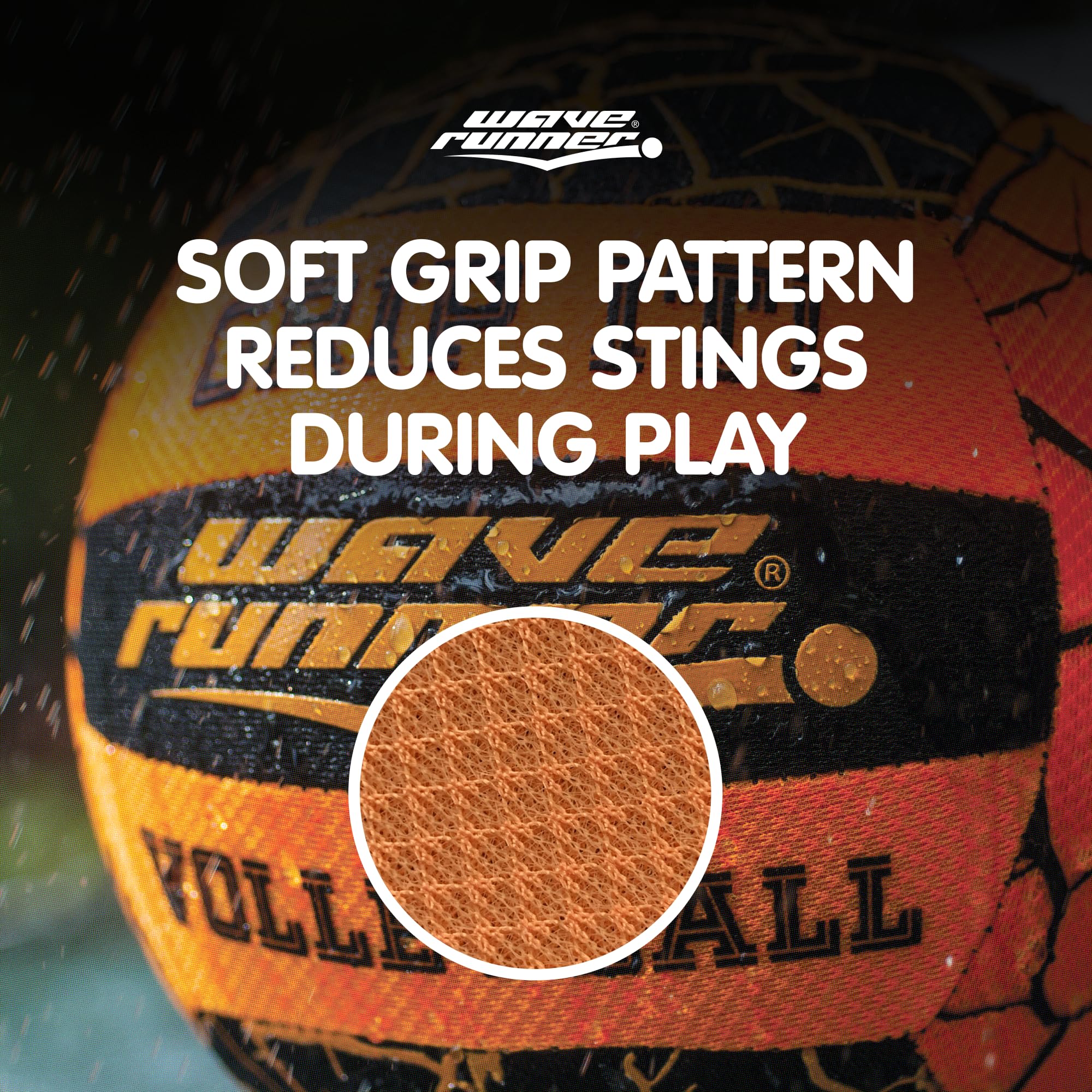 Wave Runner Waterproof Volleyball With Sure-Grip Technology - Perfect For Pool Games, Beach Volleyball And Indoor Pool - Durable