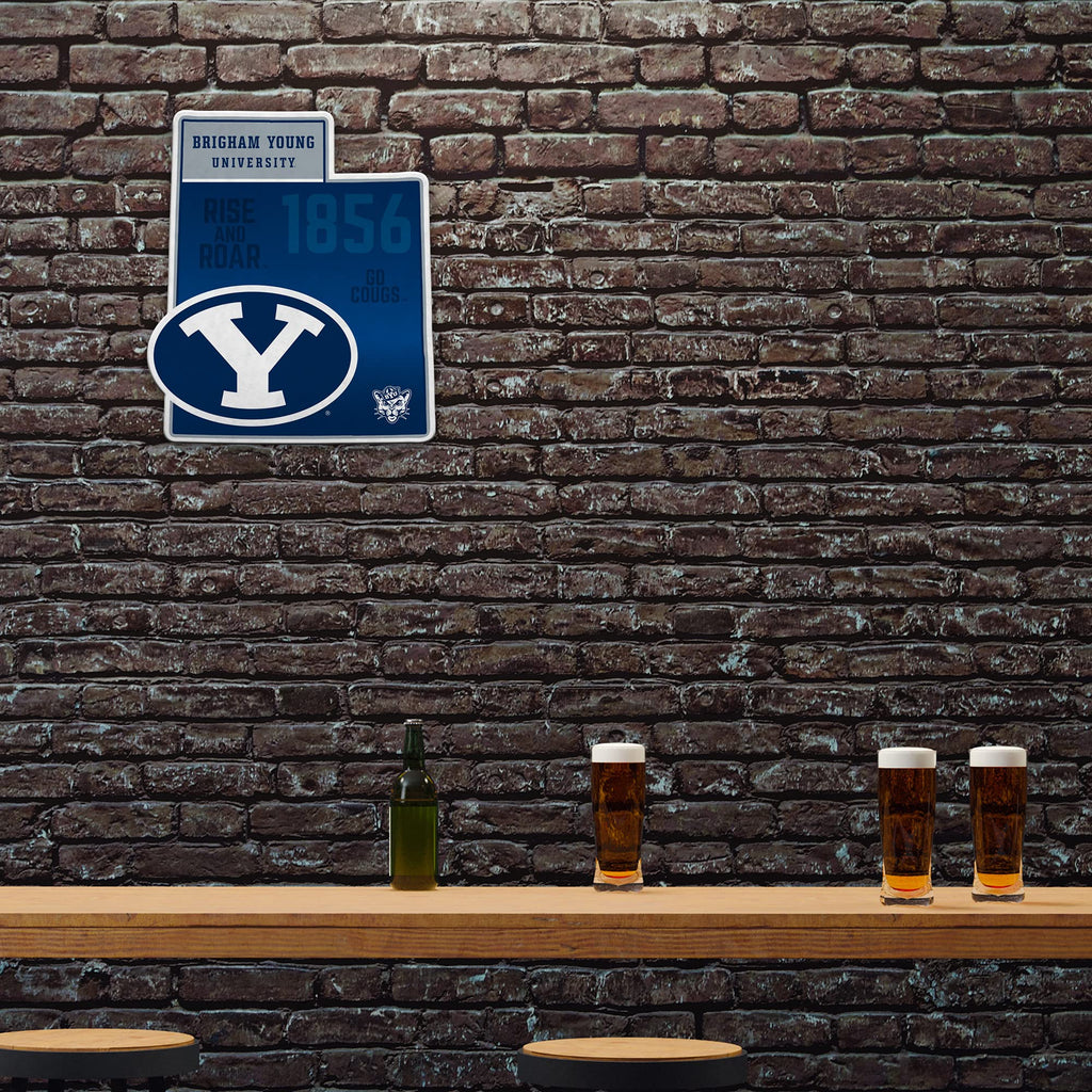 Rico Industries Ncaa Byu Cougars State Shape Shape Cut Pennant - Home And Living Room D  Cor - Soft Felt Ez To Hang