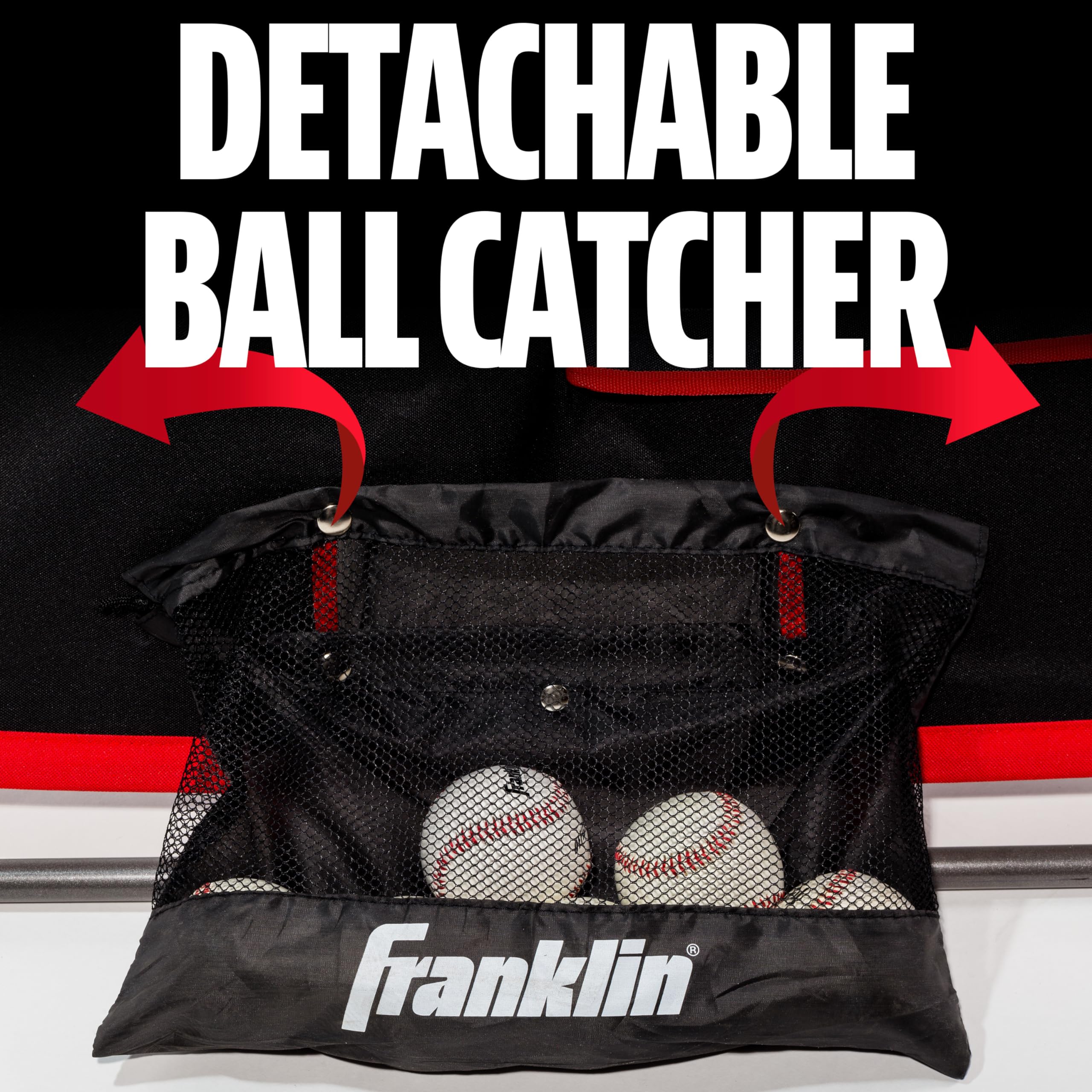 Franklin Sports Baseball Pitching Target And Rebounder Net - 2-In-1 Switch Hitter Pitch Trainer + Pitchback Net - Pitching Targe