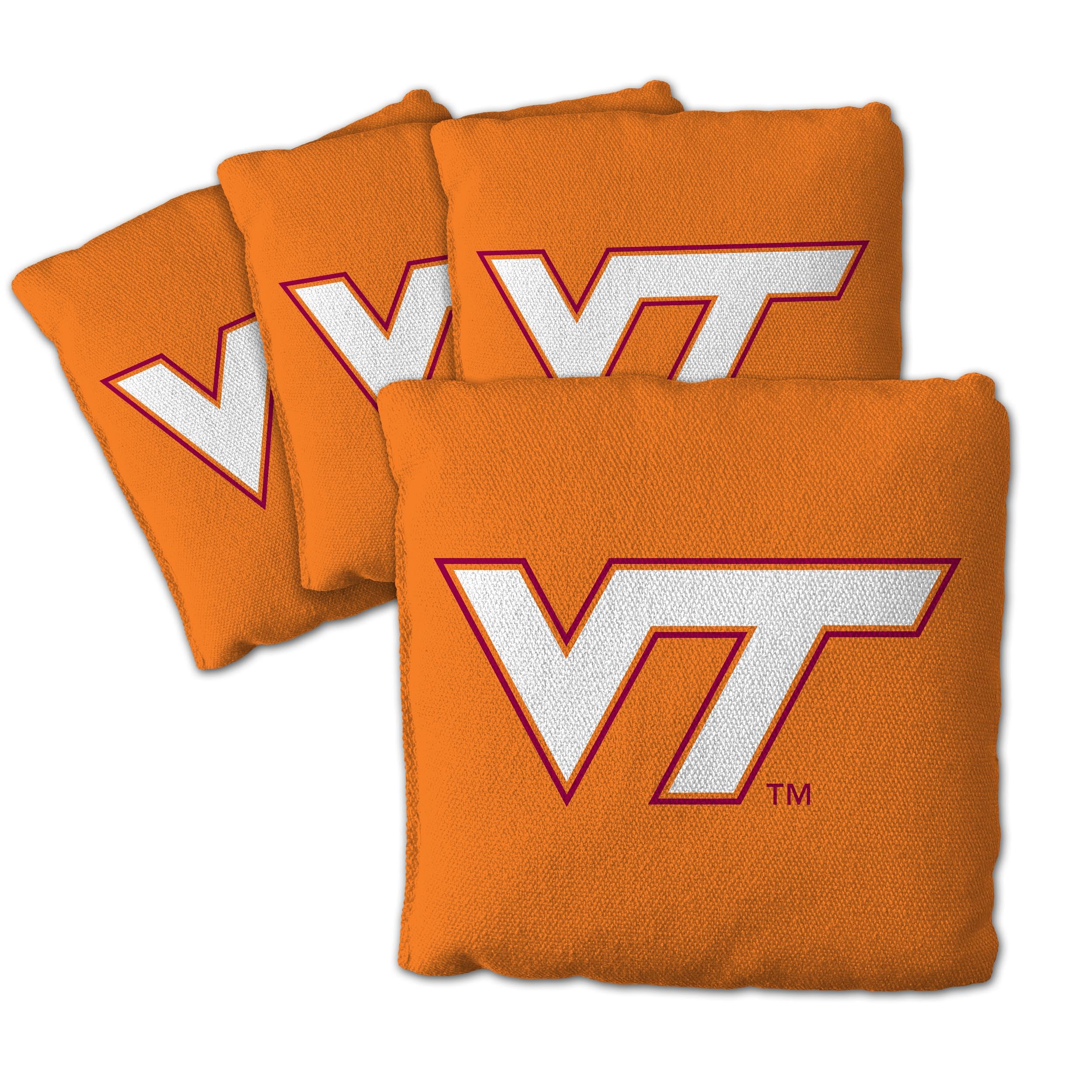 YouTheFan Officially-Licensed NCAA Virginia Tech Hokies Set of 4 Cornhole Bags - All Weather Regulation 6    x 6    Size - 16oz 