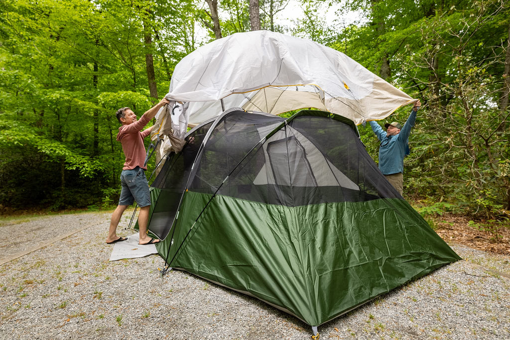 Slumberjack Aspen Grove 8 Person Hybrid Dome Family Camping Tent With 2 Rooms, Room Divider, Separate Entries, Full Fly, And Ves