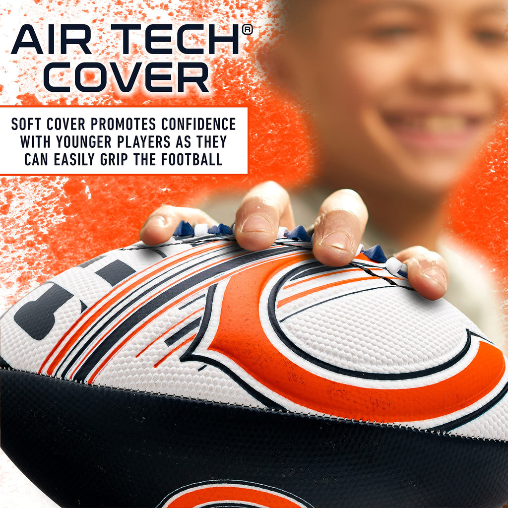 Franklin Sports Nfl Chicago Bears Football - Youth Mini Football - 8.5'' Junior Size Ball - Spacelace Easy Grip Texture- Perfect