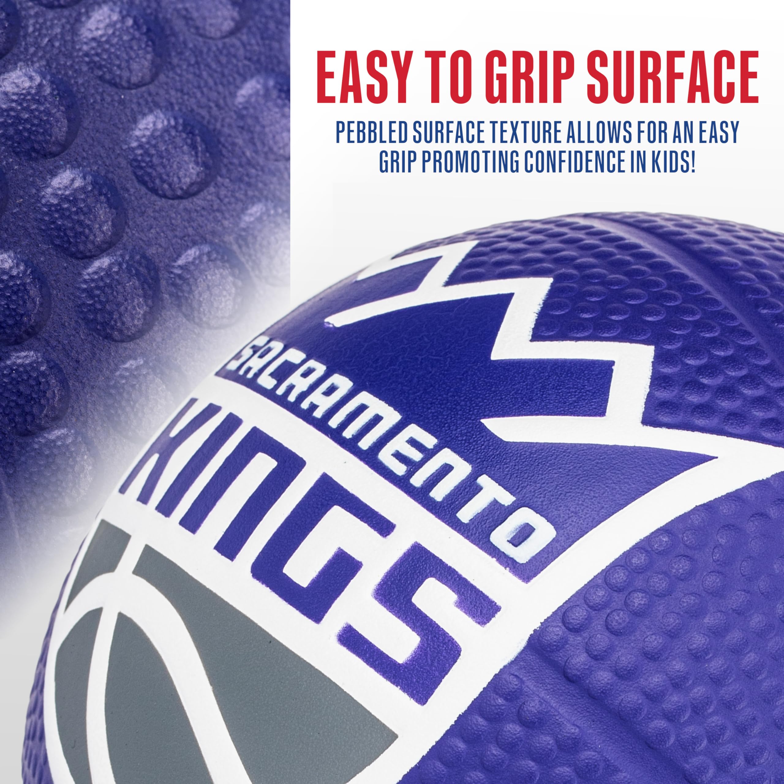 Franklin Sports Nba Sacramento Kings Mini Foam Basketball - Kids 5.5'' Inch Toy Basketball For Over The Door + Mini Indoor Hoops