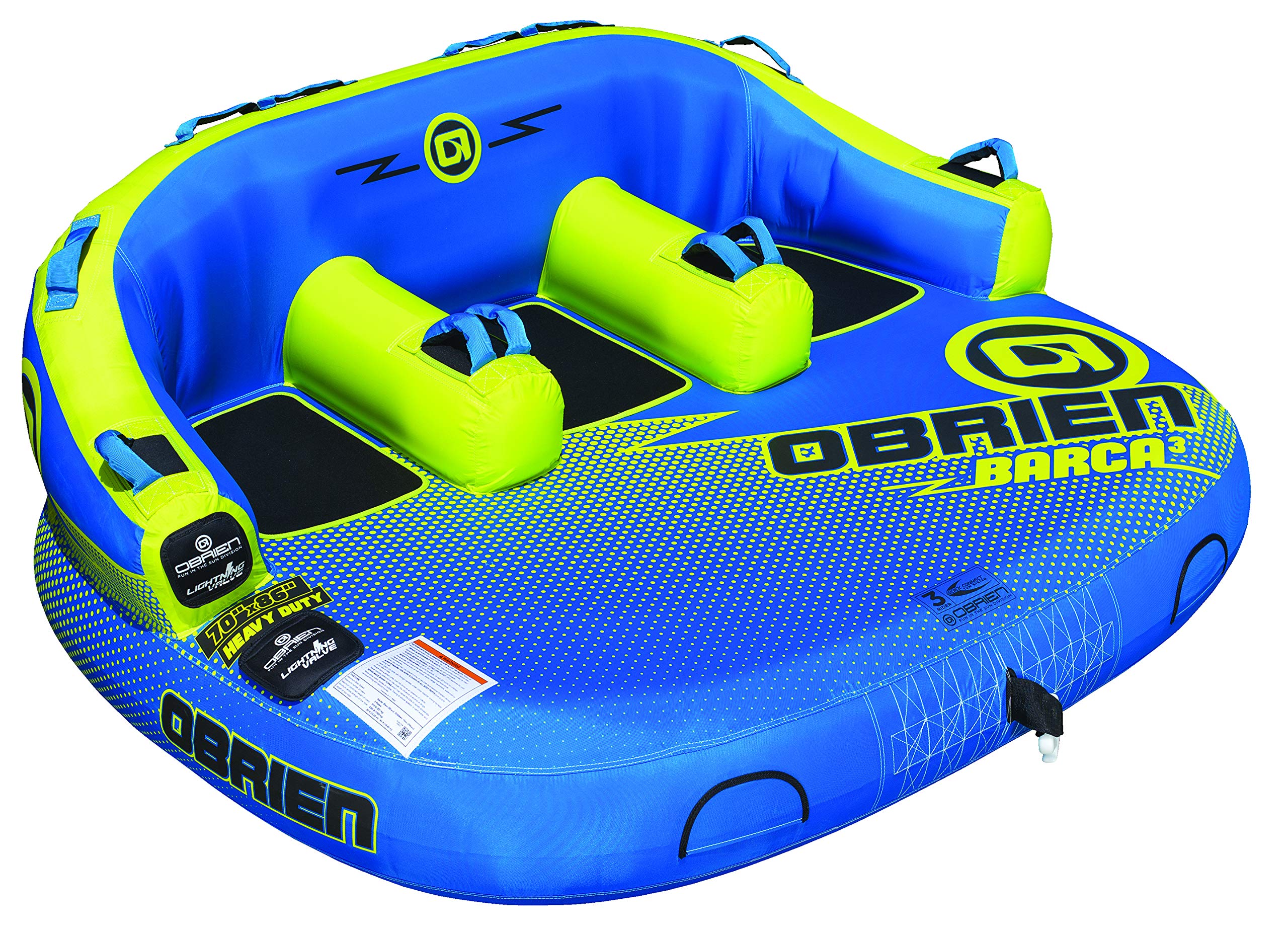 OBrien Barca 3 Person Inflatable Towable Tube, Yellow