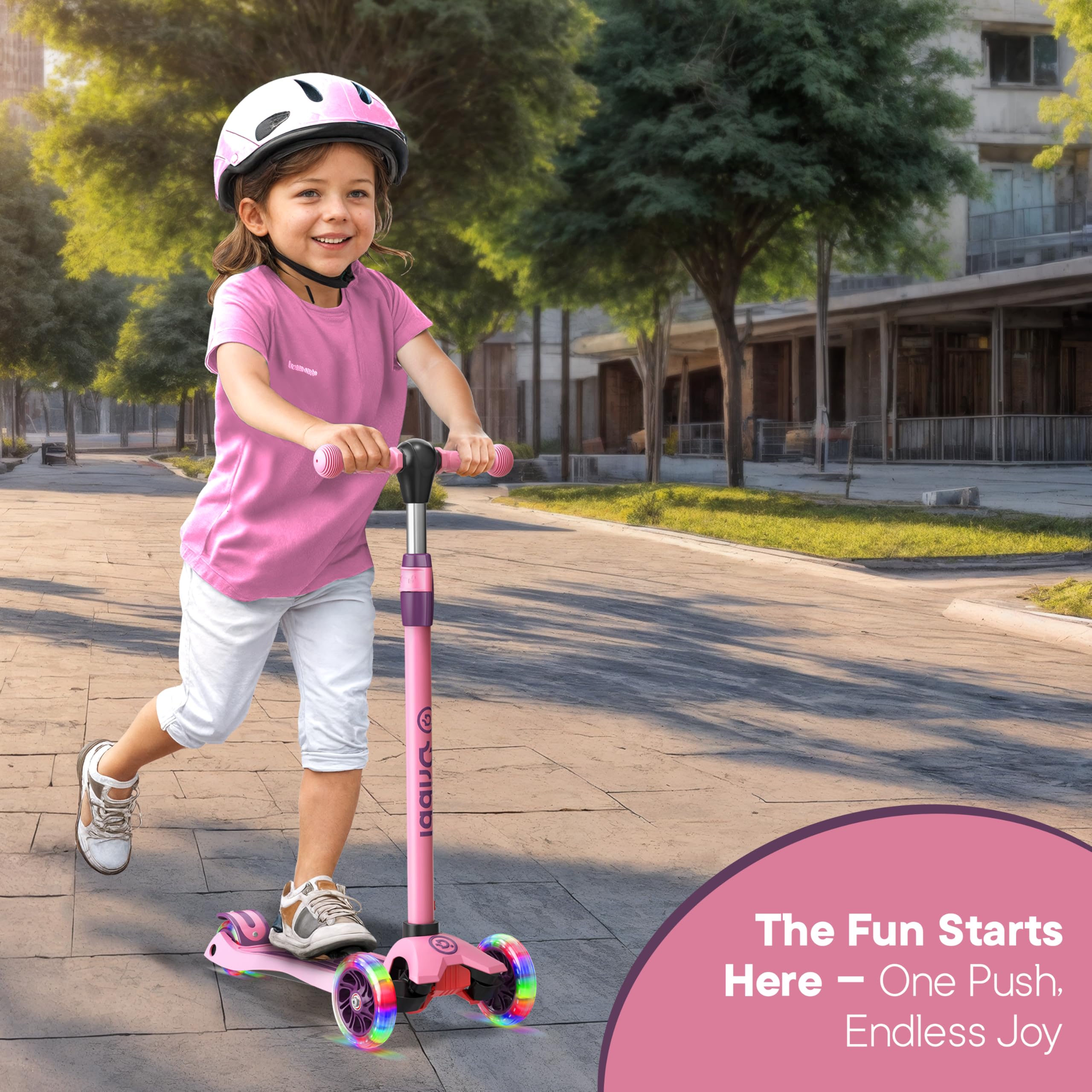 Dribbl 3-Wheel Kids Scooter - Lean-to-Steer Technology, Adjustable Height Handlebar, Wide Deck, Scooter for Boys & Girls Ages 3+