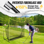 Podiumax 10X7Ft Golf Hitting Net  Driving Range For Backyard & Indoor  Also Suitable For Soccer, Baseball, Softball Practice Wit