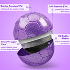 Size 4 Soccer Ball Glitter Pink - Kids Aged 4-6 6-8 8-12 Outdoors Sports Training Ball Recreation Playing Ball Teens Girls Child
