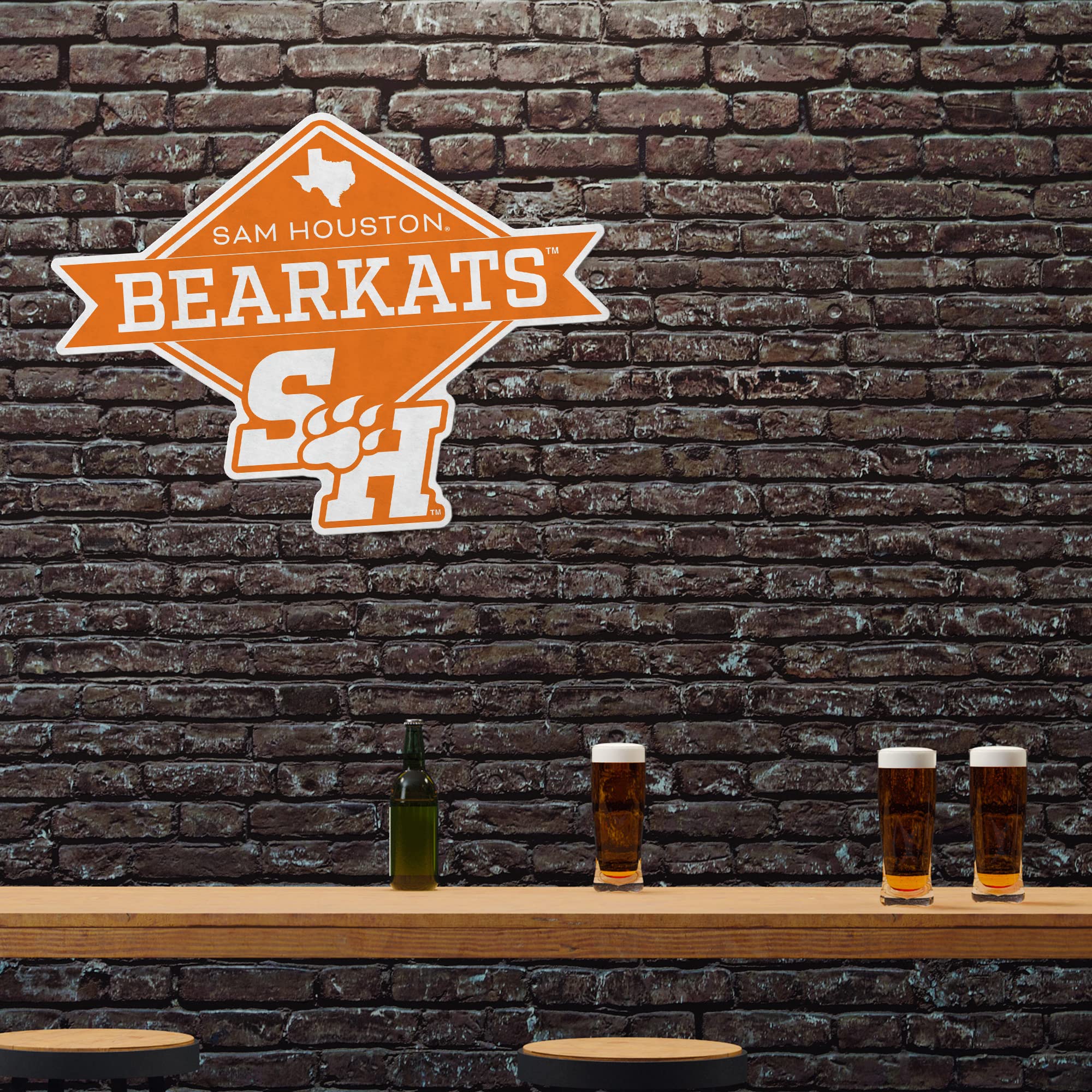Rico Industries Ncaa Sam Houston State Bearkats Diamond Shape Cut Pennant - Home And Living Room D  Cor - Soft Felt Ez To Hang,
