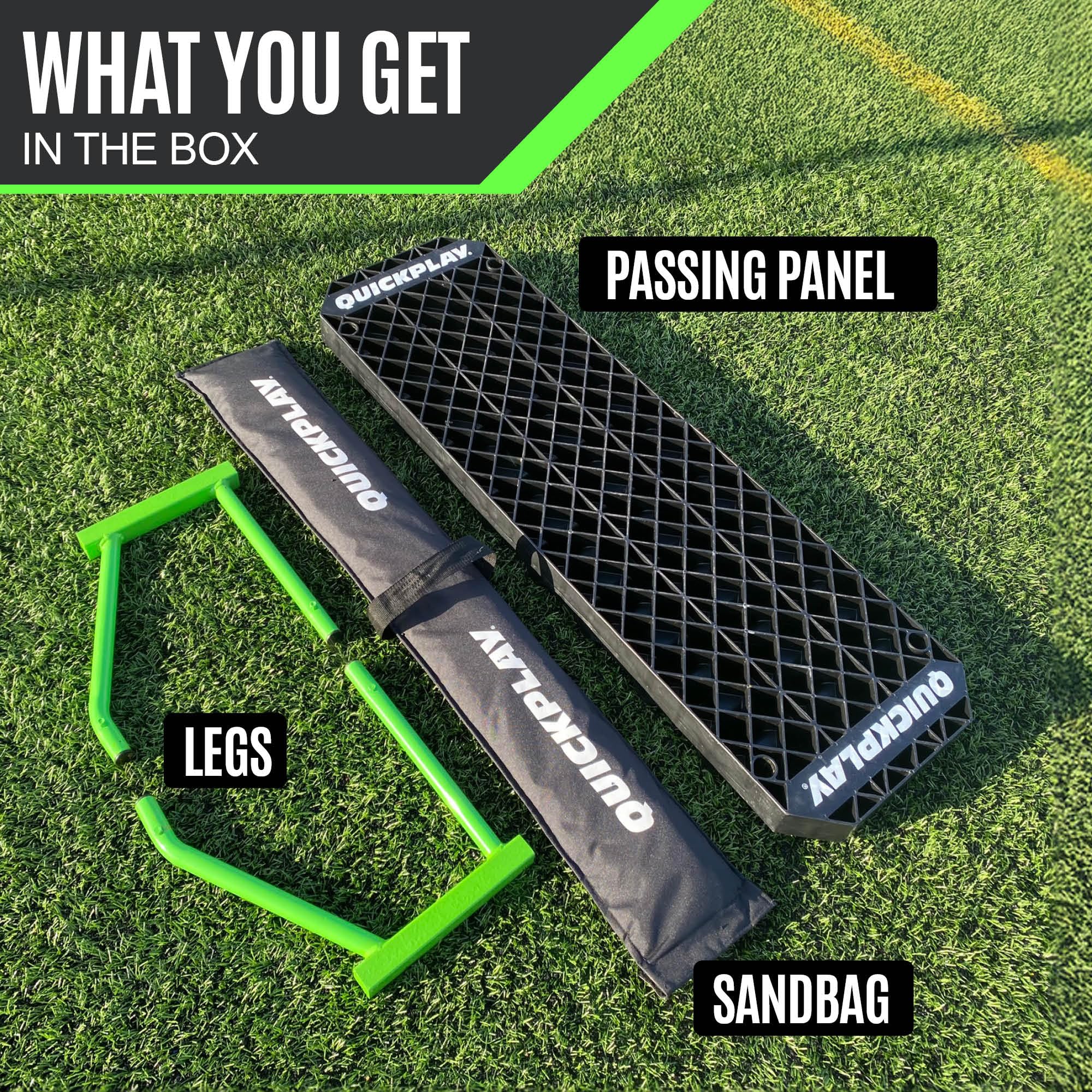QuickPlay Replay Station XL 4-in-1 Soccer Rebounder Board - Portable Rebound Board for Backyard - Dual Surface, Dual Angle Socce