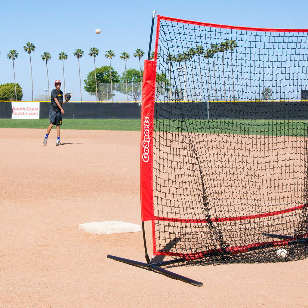 Gosports 5 Ft X 5 Ft Baseball & Softball Practice Hitting & Pitching Net With Bow Type Frame, Carry Bag And Strike Zone, Great F