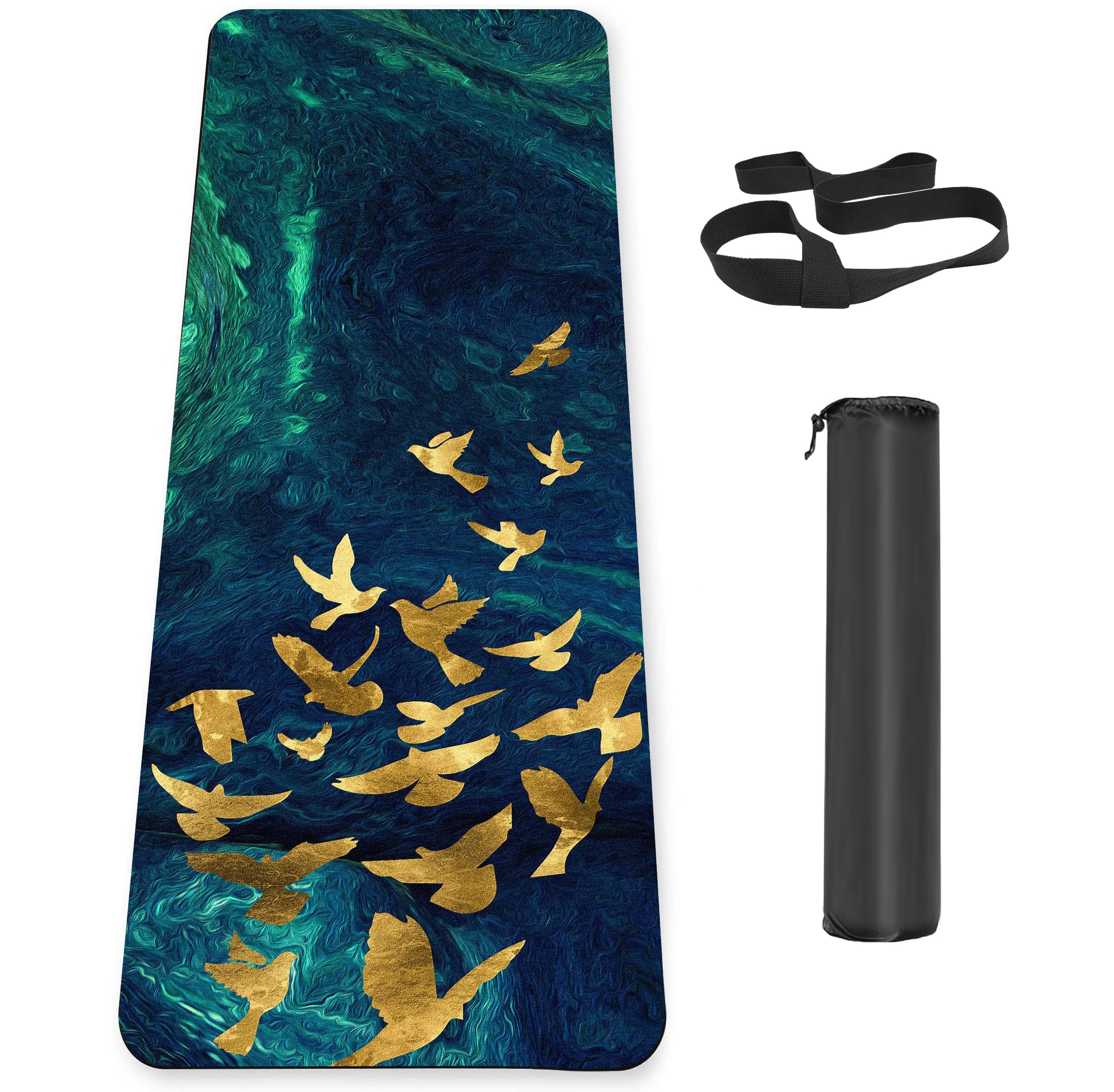 Knsbk Eco Friendly Non Slip Yoga Mat Tpe Workout Mat For Men Women Thick Workout Mat With Carrying Strap Fitness Mats For Exerci