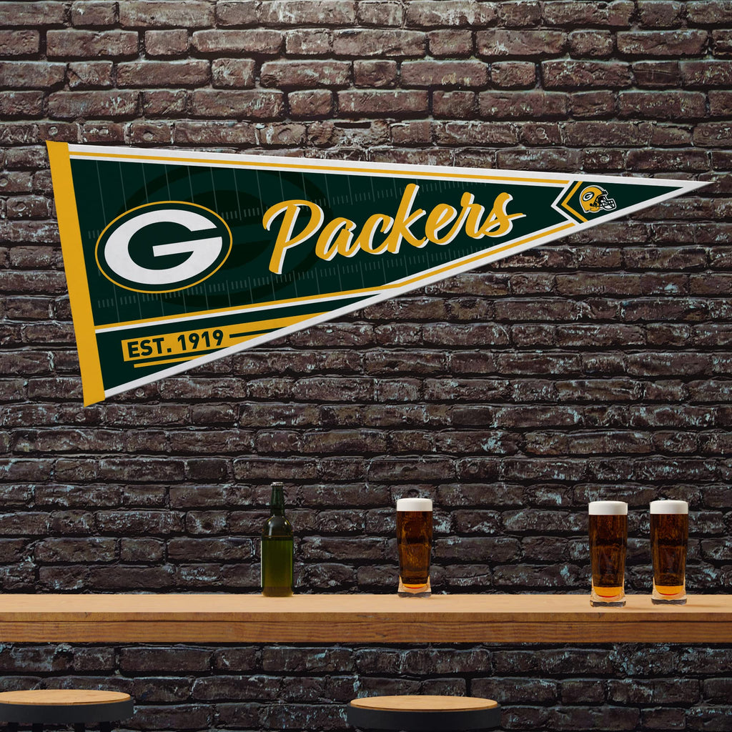 Rico Industries Nfl Football Green Bay Packers Classic 12'' X 30'' Felt Wall D  Cor Pennant - Great For Home/Bed Room/Man Cave D