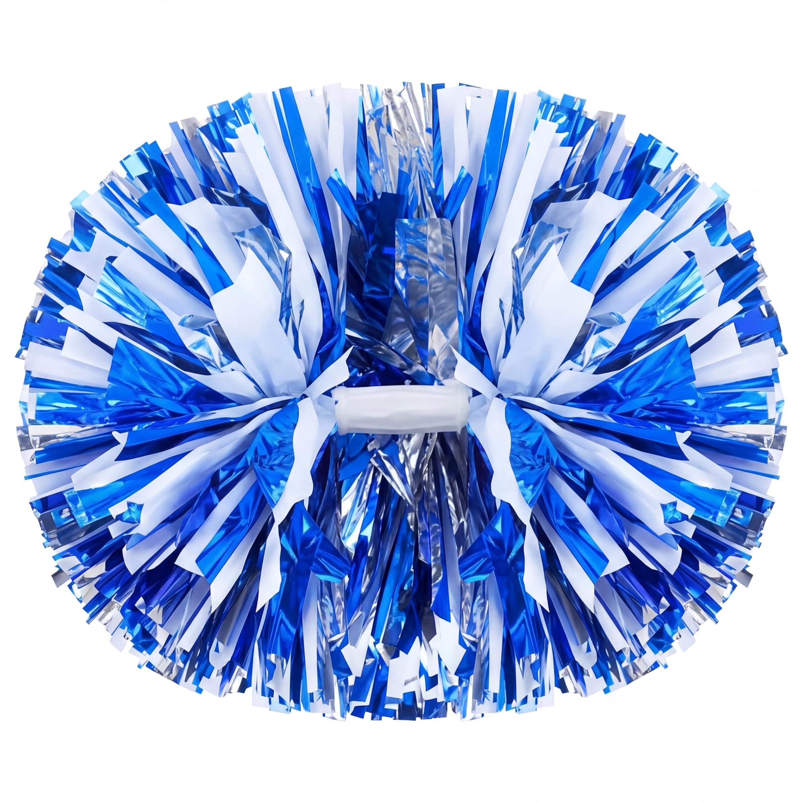 WILLBOND 1 Pcs Cheerleading Pom Poms Bulk Metallic Foil Cheerleader Pompoms with Baton Handle for 2026 Soccerball Basketball Che