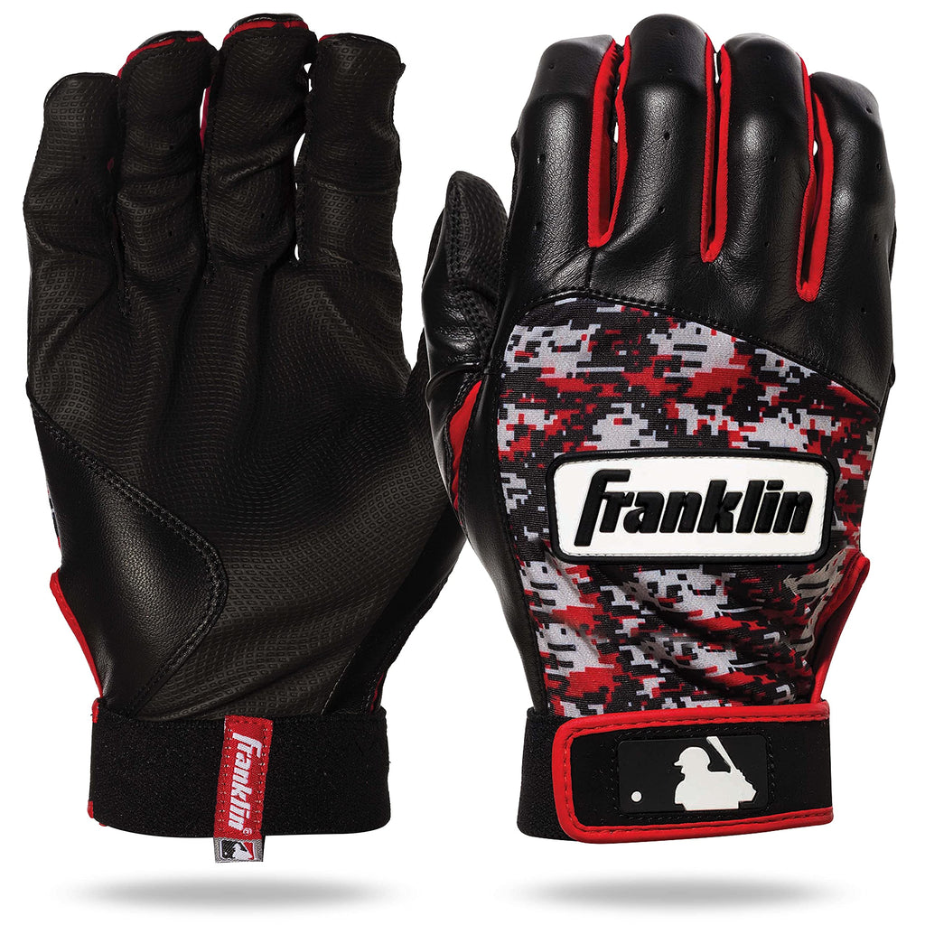 Franklin Sports Mlb Digitek Baseball Batting Gloves - Gray/Red Digi - Youth Medium