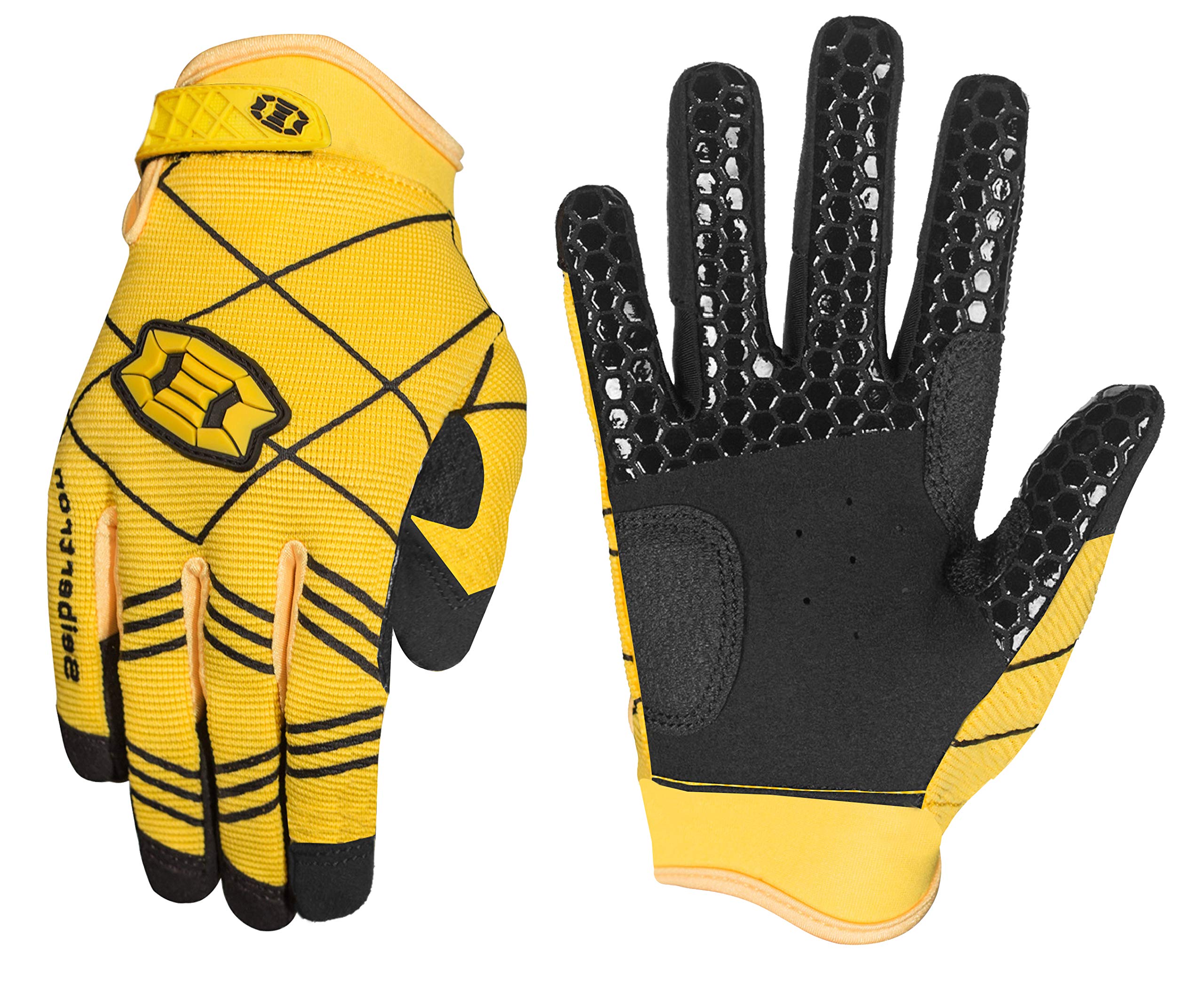 Seibertron B-A-R Pro 2.0 Signature Baseball/Softball Batting Gloves Super Grip Finger Fit For Youth Yellow Xs