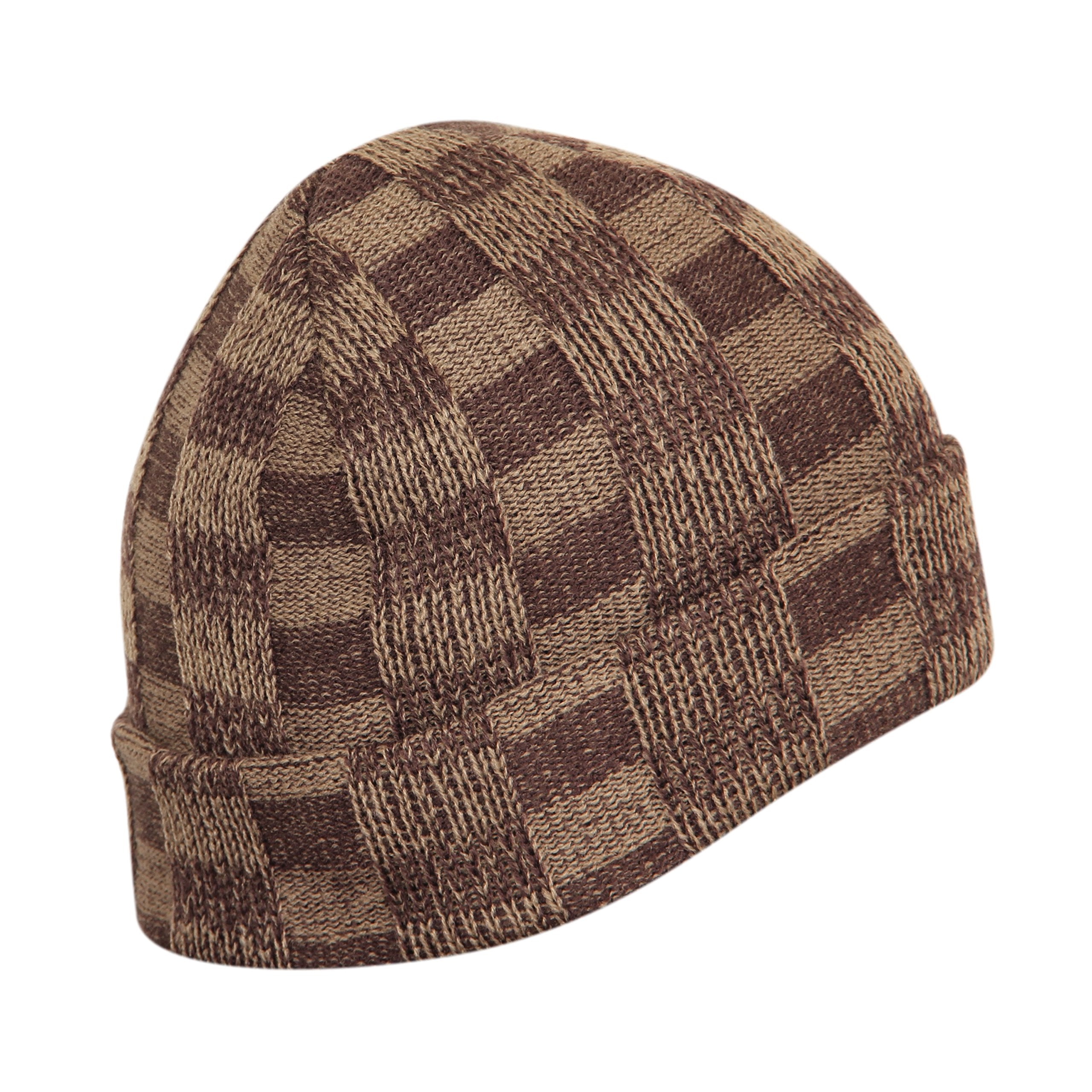 Fabseasons Acrylic Woolen Winter Skull Cap Brown