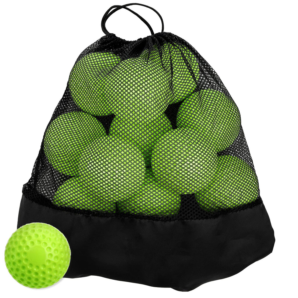 Tebery 12 Pack Green Dimpled Baseballs, 9-Inch Pitching Machine Baseballs For Hand-Eye Coordination, Hitting And Fielding Practi