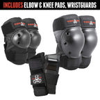 Triple Eight Saver Series Pad Set With Kneesavers, Elbowsavers And Wristsavers, Medium, Black