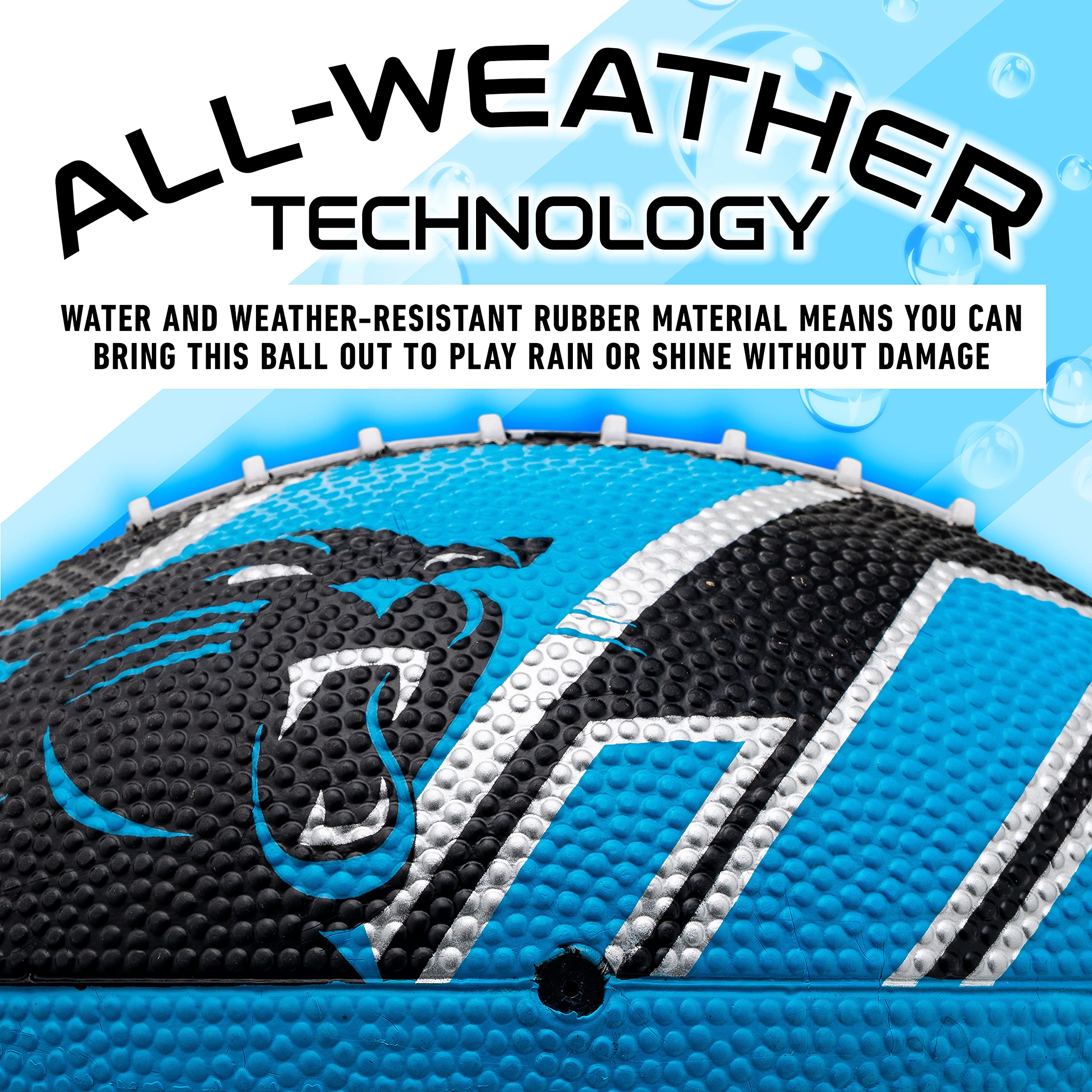 Franklin Sports Nfl Carolina Panthers Football - Youth Football - Mini 8.5'' Rubber Ball - Perfect For Kids - Team Logos And Col