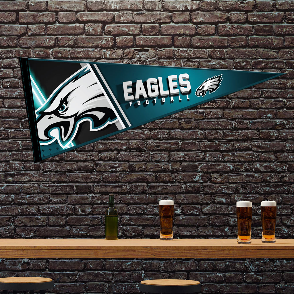 Rico Industries Nfl Football Philadelphia Eagles Primary 12'' X 30'' Felt Wall D  Cor Pennant - Great For Home/Bed Room/Man Cave