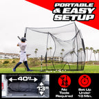 GoSports Baseball & Softball Portable Backstop Practice Net - 10 x 8 ft Hitting & Pitching Net for Backyard