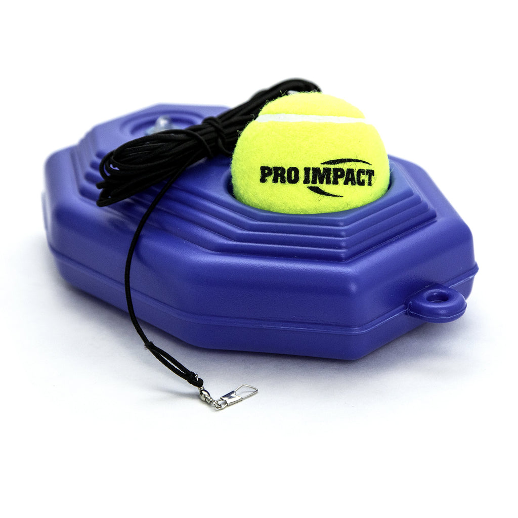 Pro Impact Tennis Trainer Rebounder Ball - Solo Training Equipment With Fillable Baseboard & Rope - Durable Self-Practice Tennis