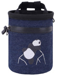 AMC Rock Climbing Panda Compact Chalk Bag with Adjustable Belt, Denim Blue