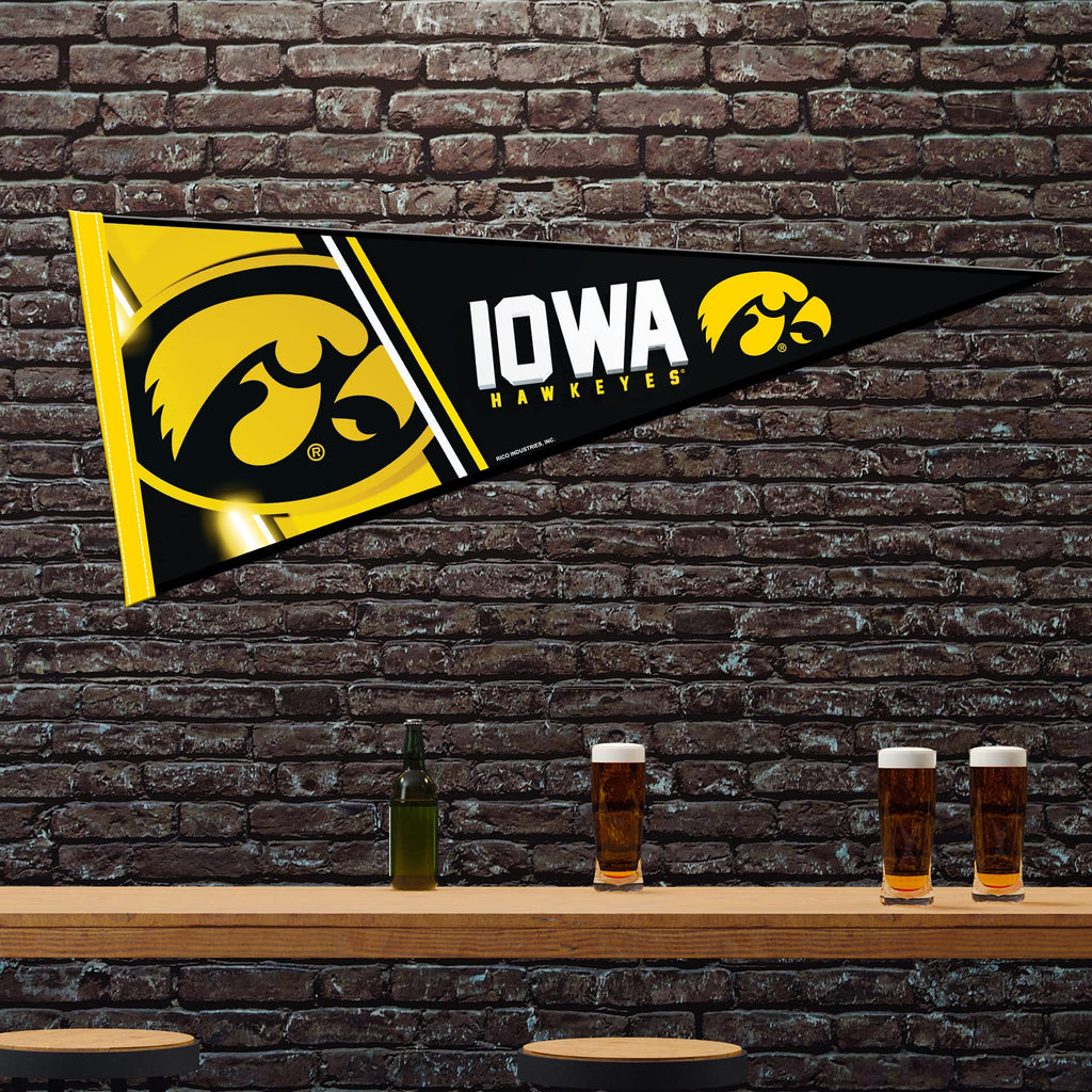 Rico Industries Ncaa Iowa Hawkeyes Primary 12'' X 30'' Felt Wall D  Cor Pennant - Great For Home/Bed Room/Man Cave D  Cor