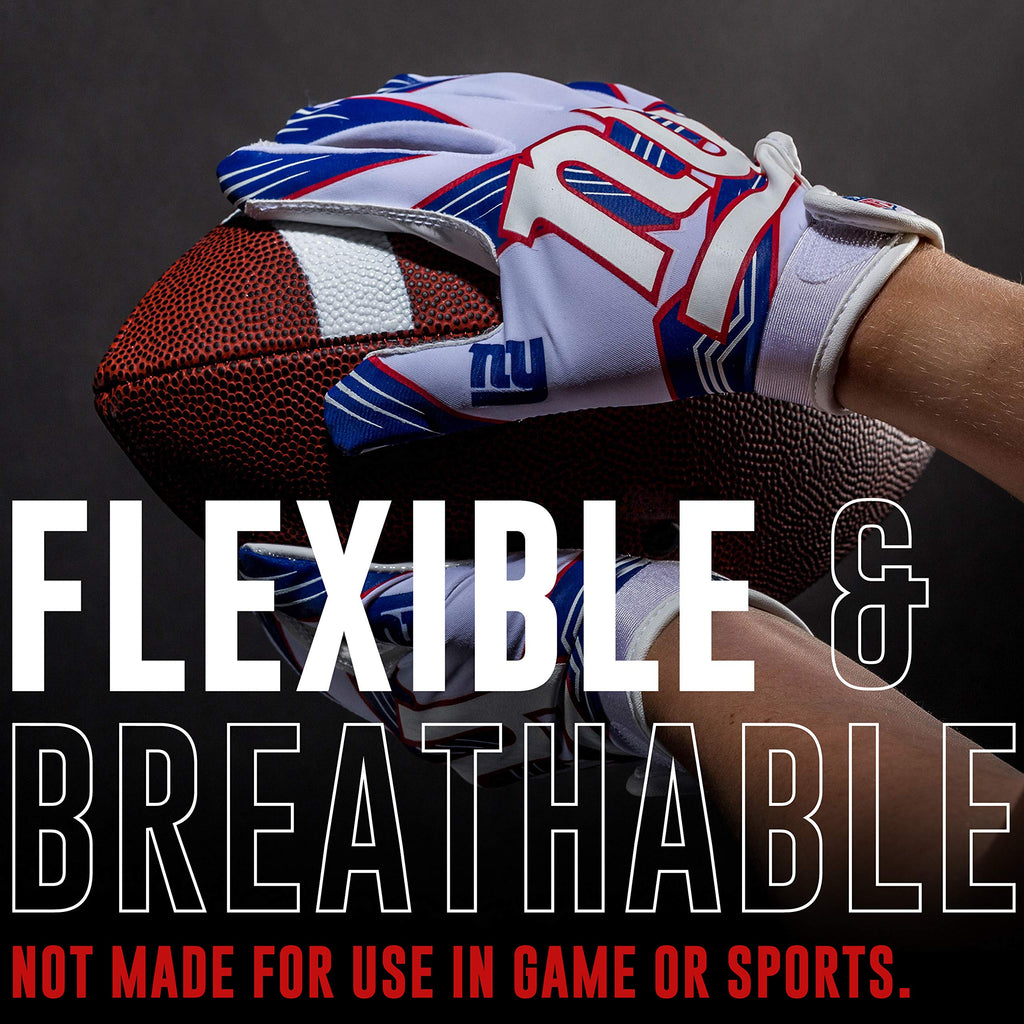 Franklin Sports New York Giants Youth Nfl Football Receiver Gloves - Receiver Gloves For Kids - Nfl Team Logos And Silicone Palm